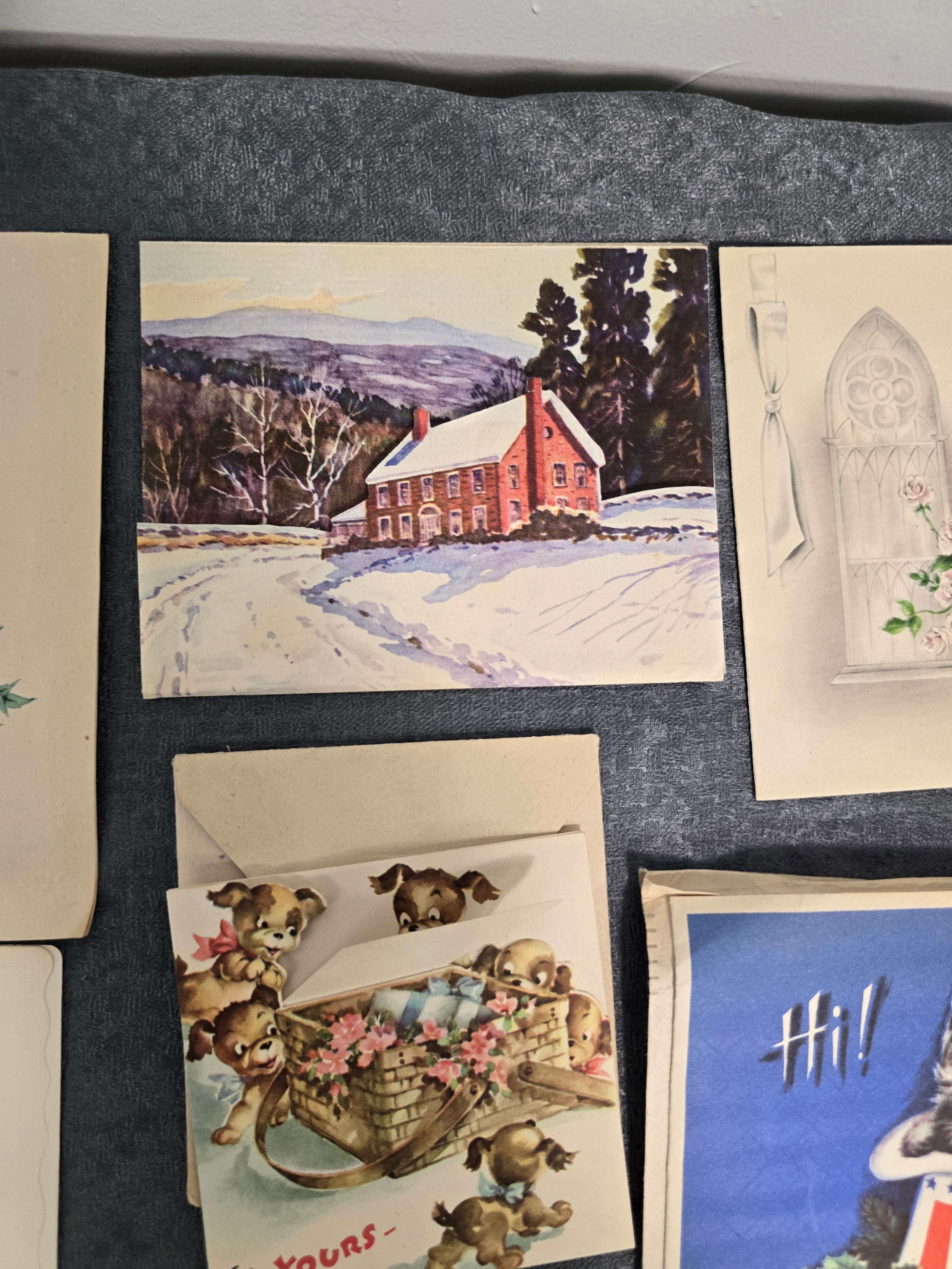 Vintage Handwritten Greeting Card Lot – 1940s–1960s Sympathy, Christmas, Bridal & Holiday Cards with Envelopes