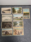 Lot of 8 Vintage Linen & Chrome Postcards WWII Navy, Scenic Views, Cities & Landmarks