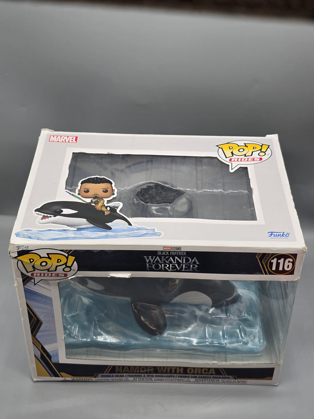 Funko Pop! Rides Marvel Black Panther Wakanda Forever Namor with Orca #116 Vinyl Figure