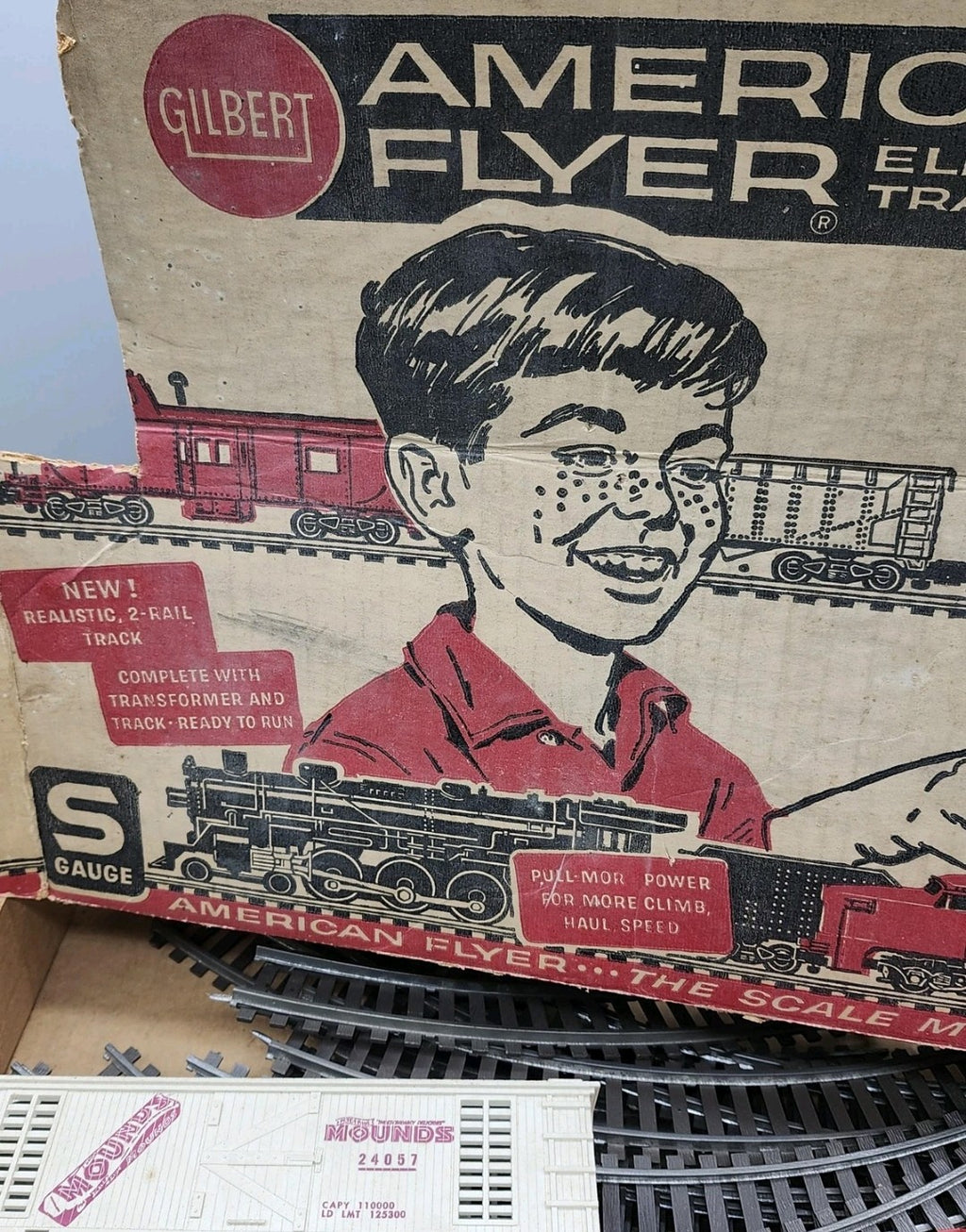 Vintage American Flyer S Gauge Electric Train Set 20705 Steam Freight Cars Track