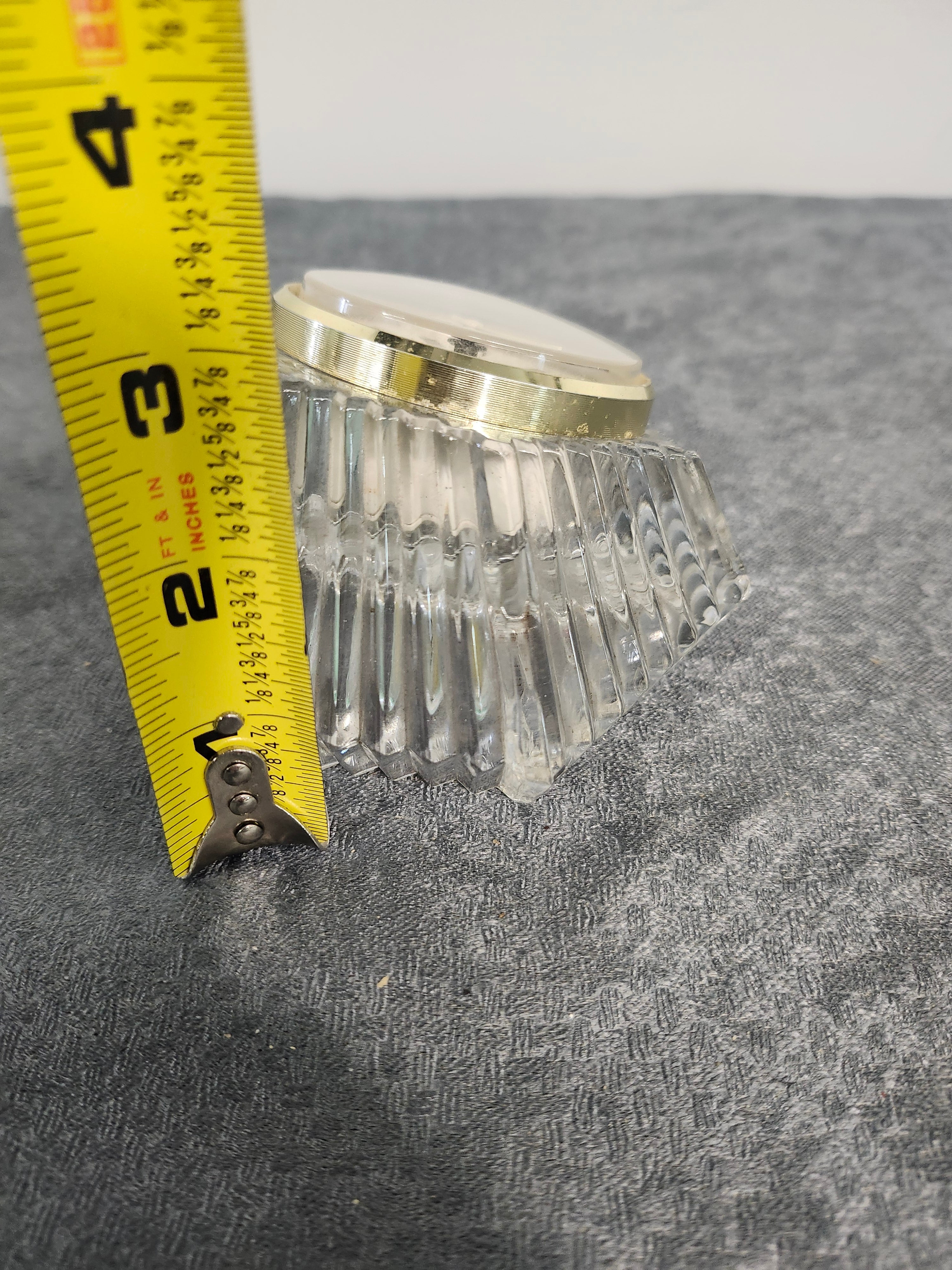 Vintage PS West Germany Quartz Crystal Glass Desk Clock Paperweight