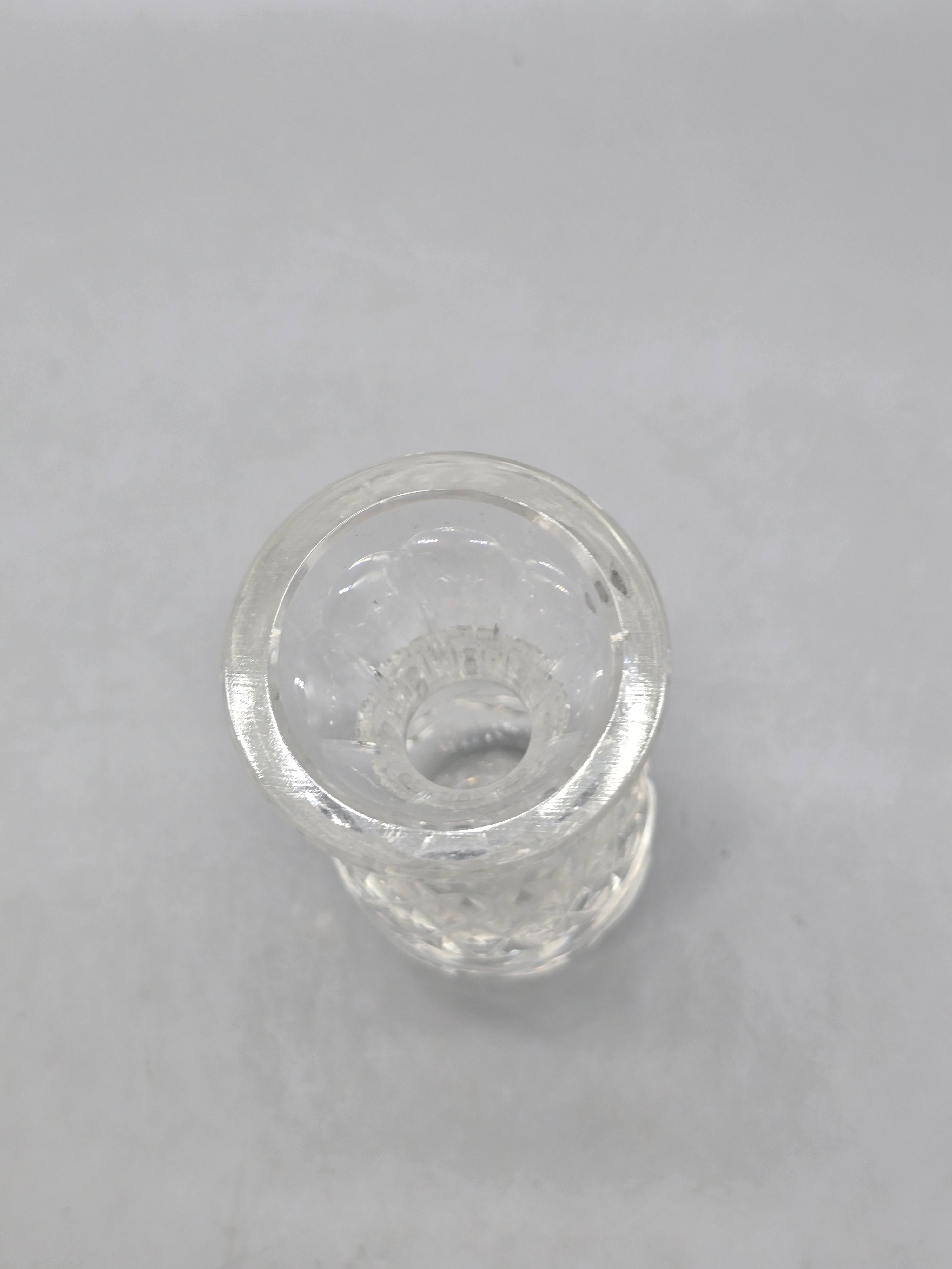 Vintage Clear Cut Crystal Bud Vase – Elegant Diamond Cut Glass Floral Vase
