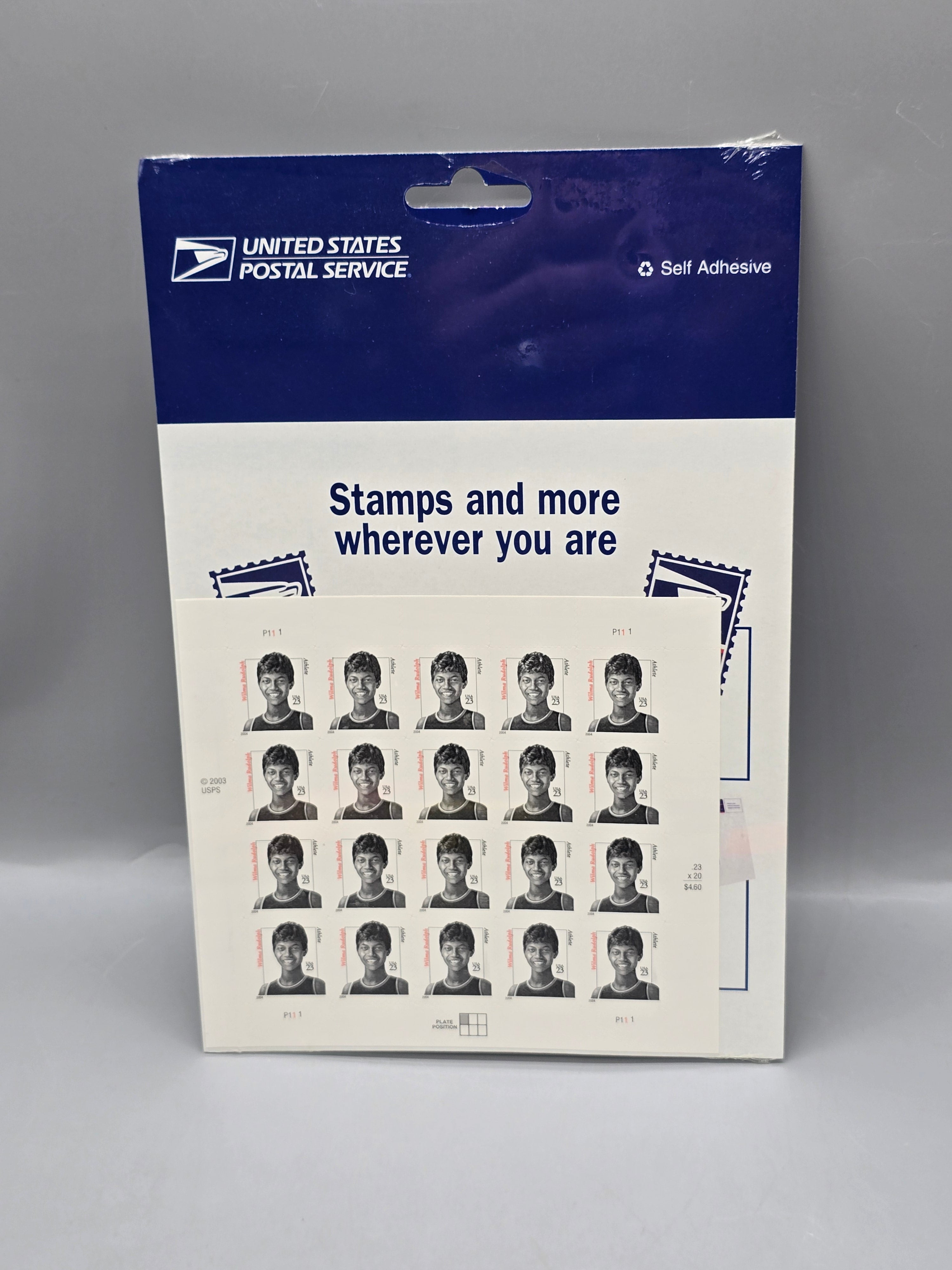 USPS 23¢ Maya Angelou Plate Block of 20 Self-Adhesive Stamps Sealed Pack 2003
