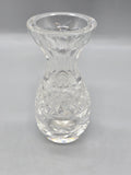 Vintage Clear Cut Crystal Bud Vase – Elegant Diamond Cut Glass Floral Vase