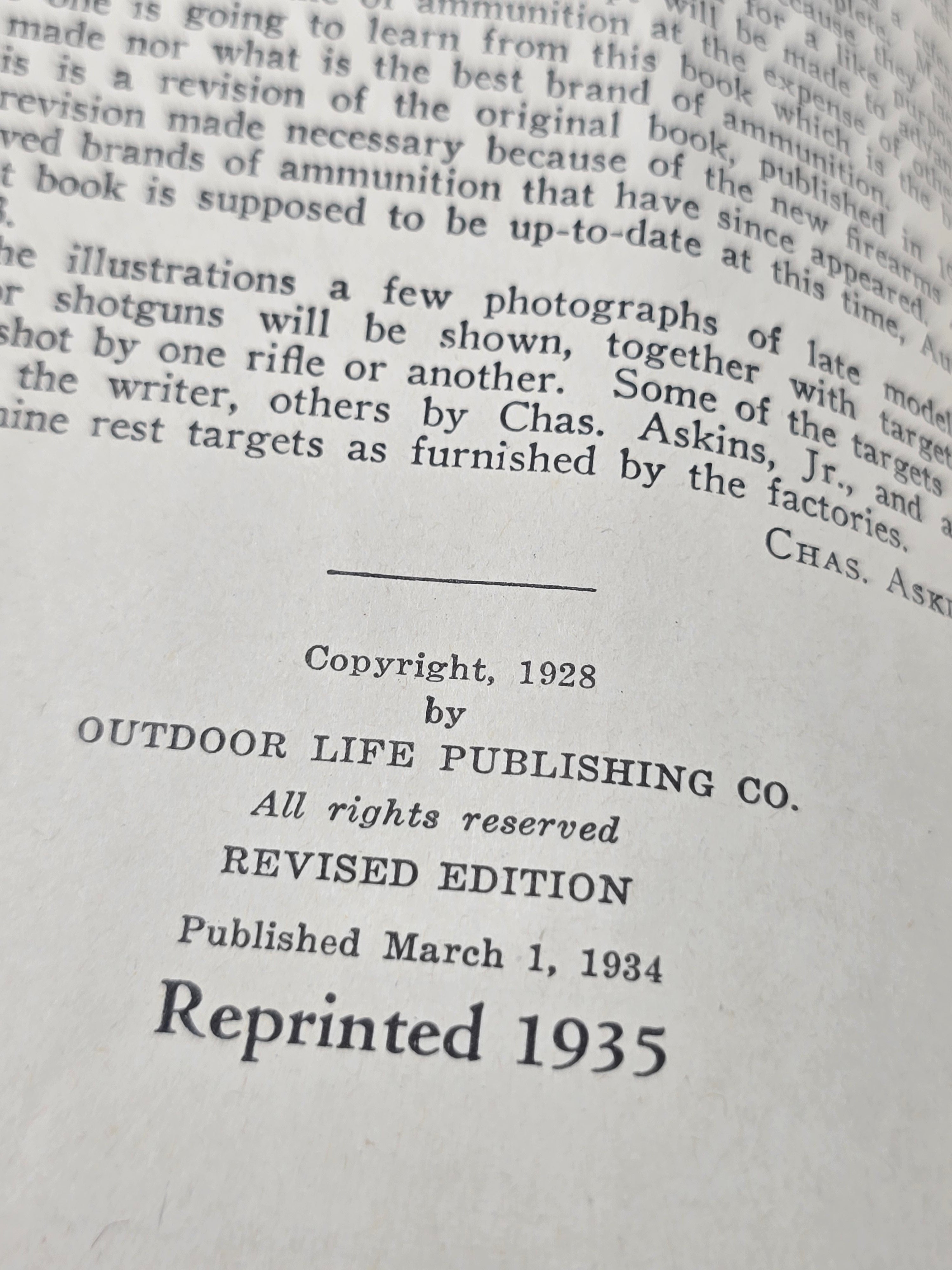 Vintage 1935 Shooting Facts by Chas. Askins – Outdoor Life Hunting Book