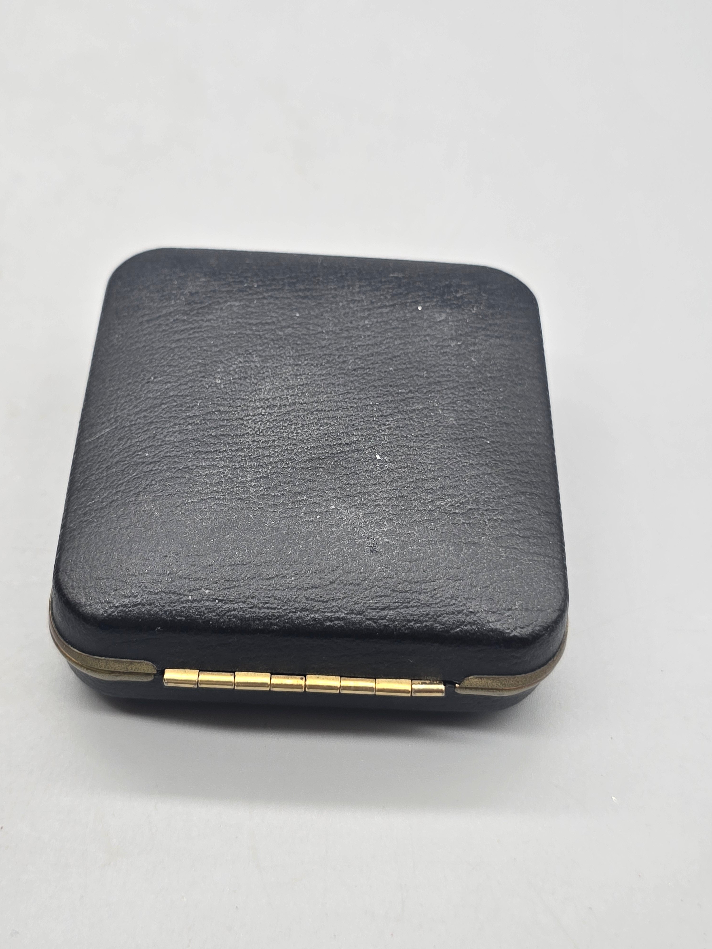 Vintage Wards Travel Alarm Clock Folding Case Made in Japan Wind-Up Mechanical Black Gold