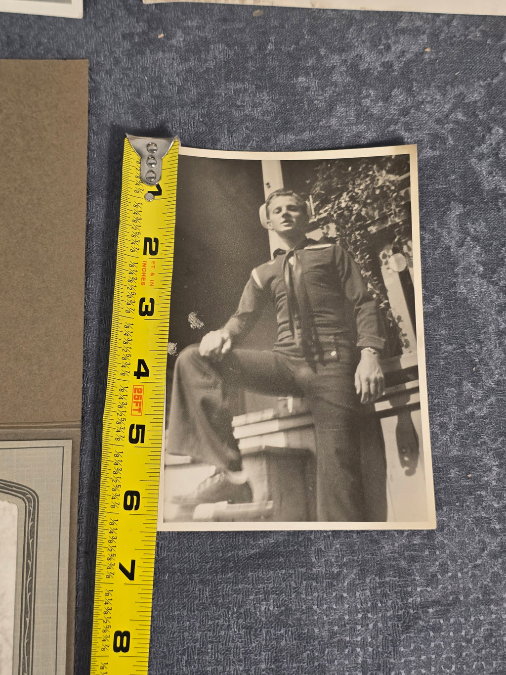 Title: Lot of 5 Vintage Black & White Photographs Military Family Children Portraits 1930s-1950s