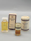 Vintage Gucci No. 1 & No. 3 Mini Perfume Lot Parfum Dusting Powder w/ Box