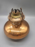 Vintage Amber Glass Oil Lamp Font Brass Burner Replacement Reservoir Base