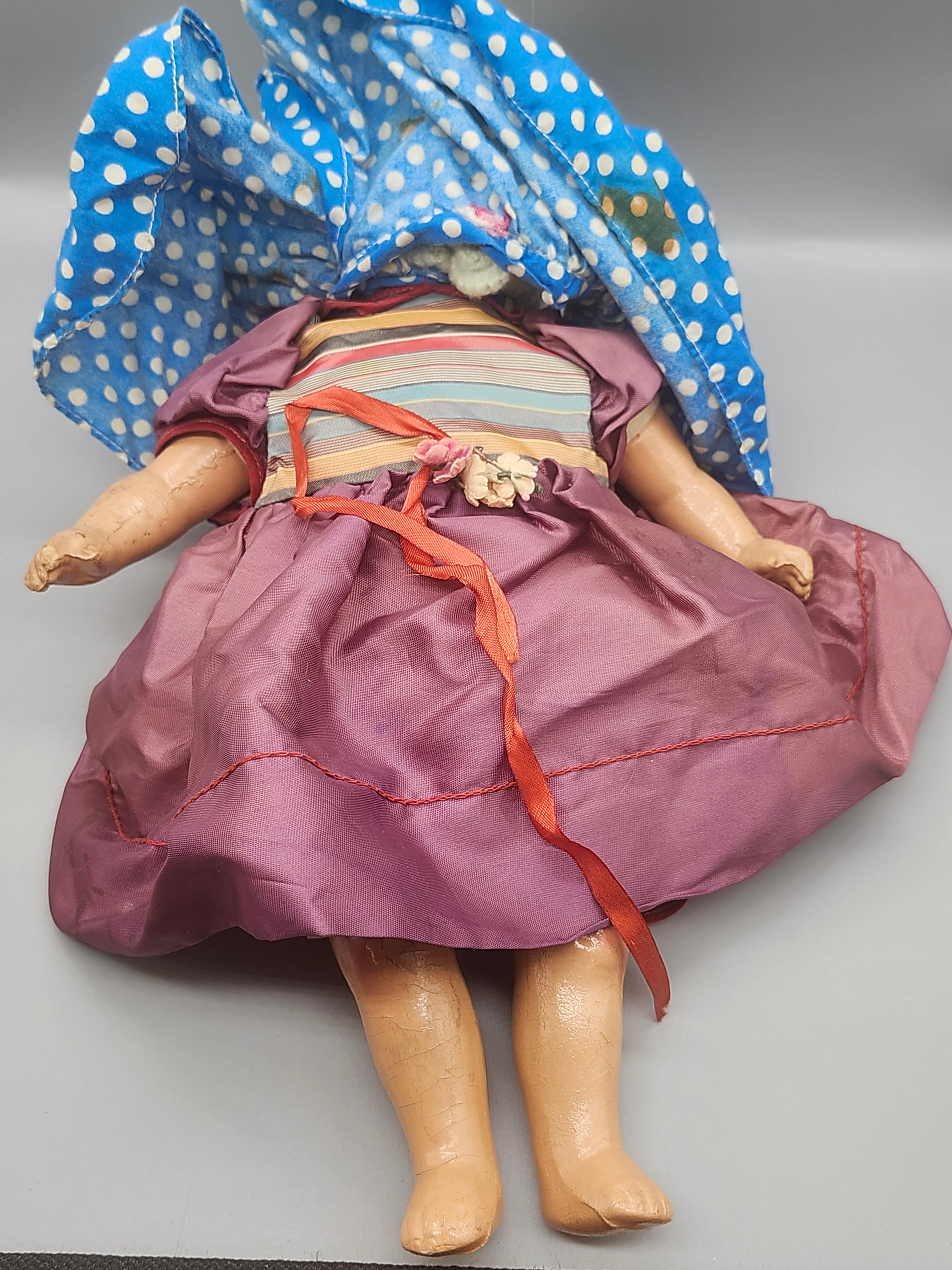Vintage 1930s–40s Composition Sleep Eye Doll w/ Original Style Clothing