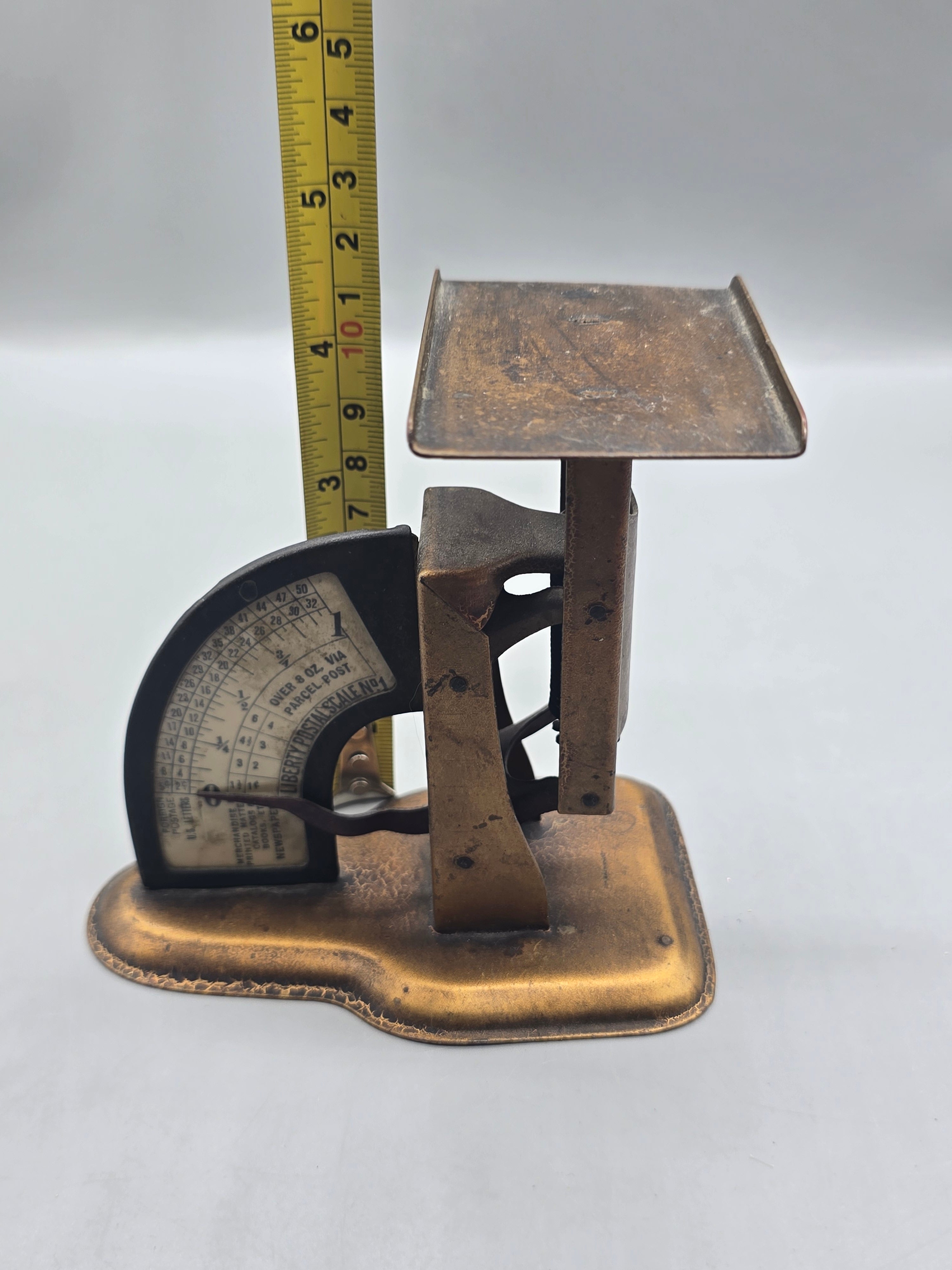 Vintage Liberty Postal Scale No. 1 Parcel Post Desktop Mail Scale Brass Tone