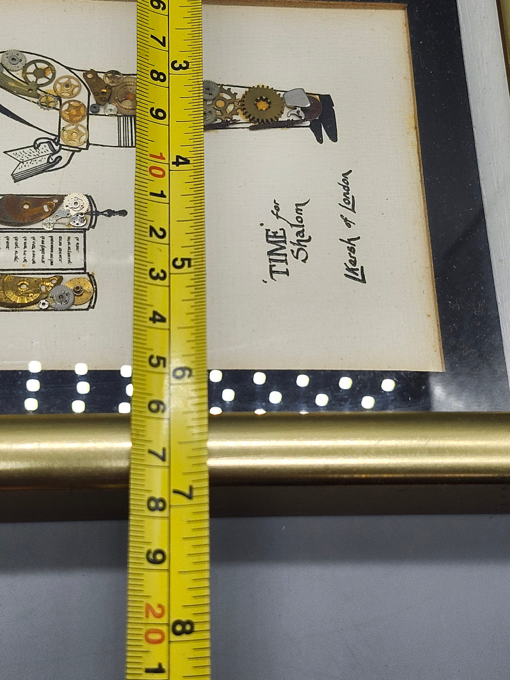 L Kersh of London Time for Shalom Horological Collage Framed 1976