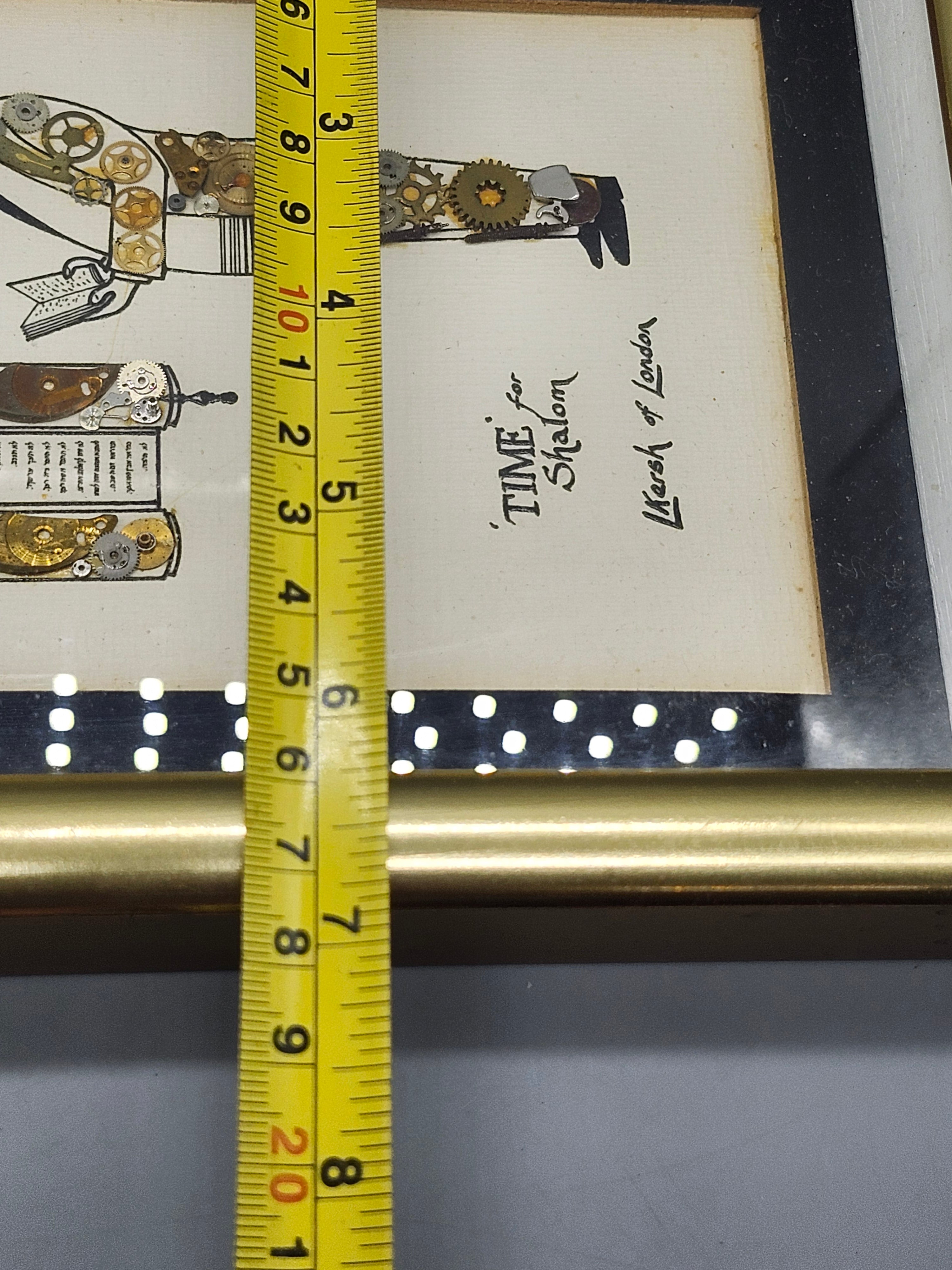 L Kersh of London Time for Shalom Horological Collage Framed 1976