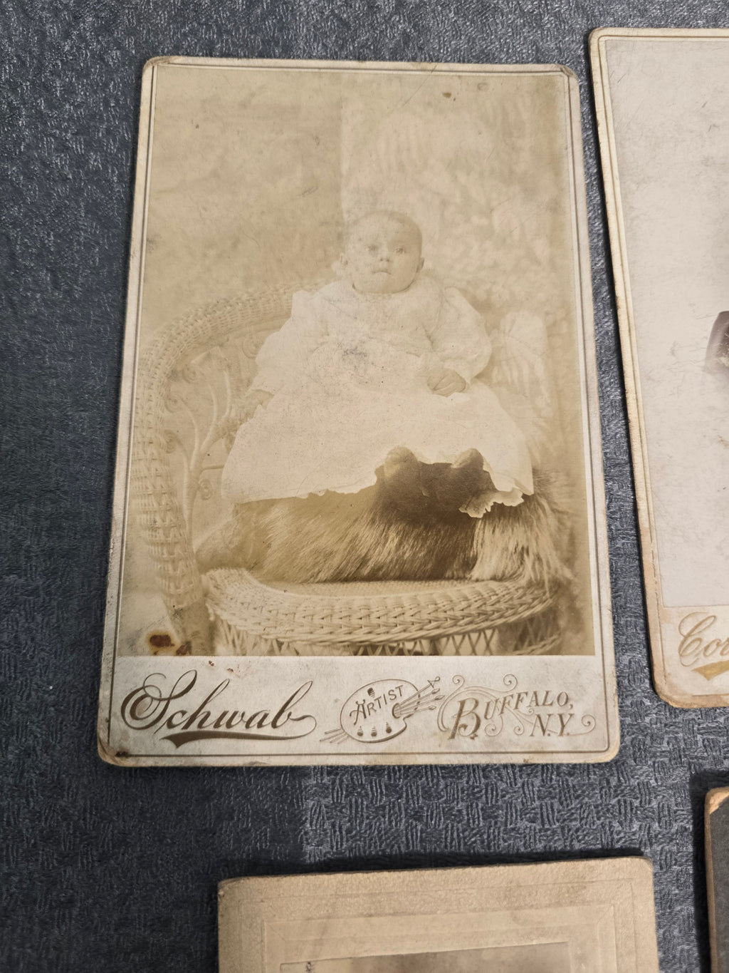 Lot of 6 Antique Cabinet Cards & Early Portrait Photographs Buffalo NY Williamsport PA Victorian Era