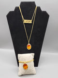 NOS Vintage 1977 Elvis Presley Boxcar Enterprises 3-Piece Gold-Tone Jewelry Set