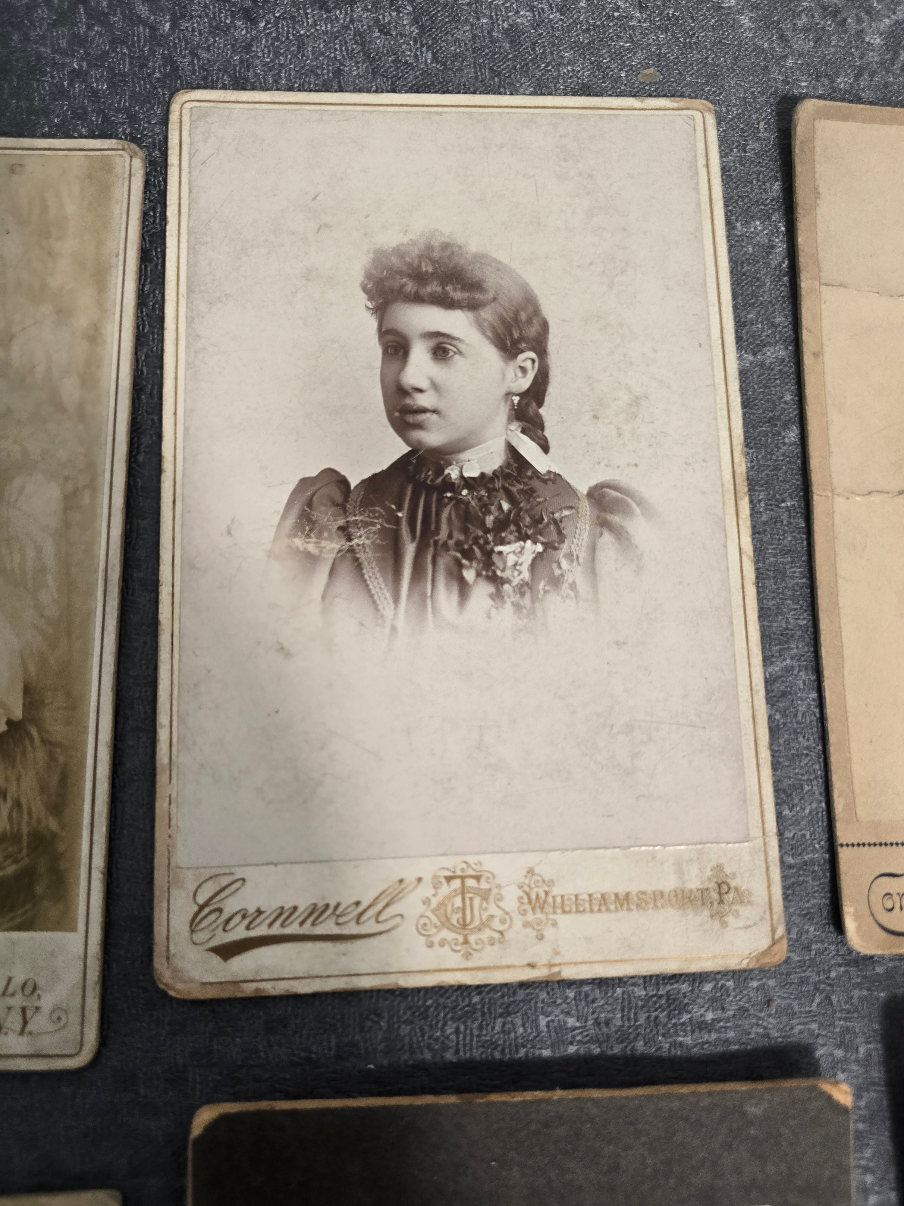 Lot of 6 Antique Cabinet Cards & Early Portrait Photographs Buffalo NY Williamsport PA Victorian Era