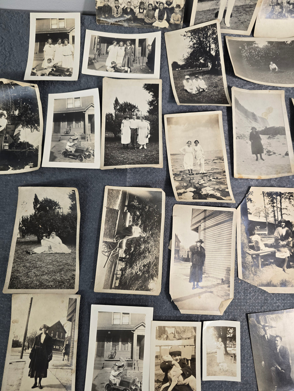Vintage Antique Black & White Snapshot Photo Lot 25+ Original Family Photos Navy Niagara Falls Early 1900s