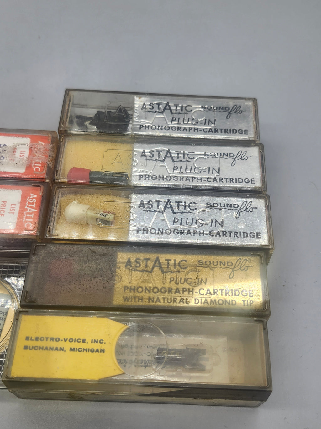 Vintage Astatic Soundflo Phonograph Cartridge & Stylus Lot Electro-Voice