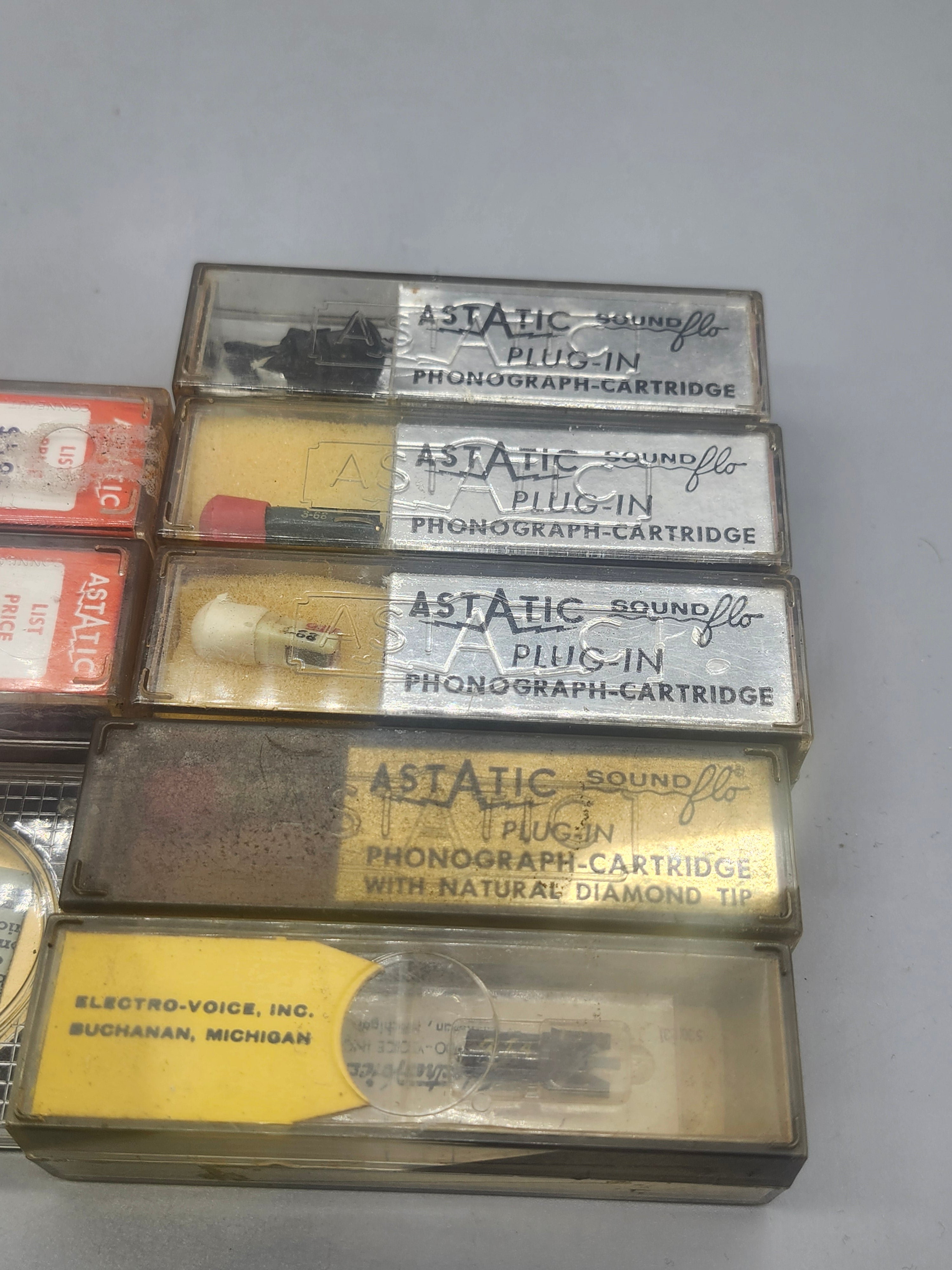 Vintage Astatic Soundflo Phonograph Cartridge & Stylus Lot Electro-Voice