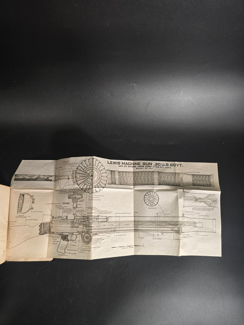 WWI Era 1917 Lewis Machine Gun Savage Arms Original Instruction Manual - Book