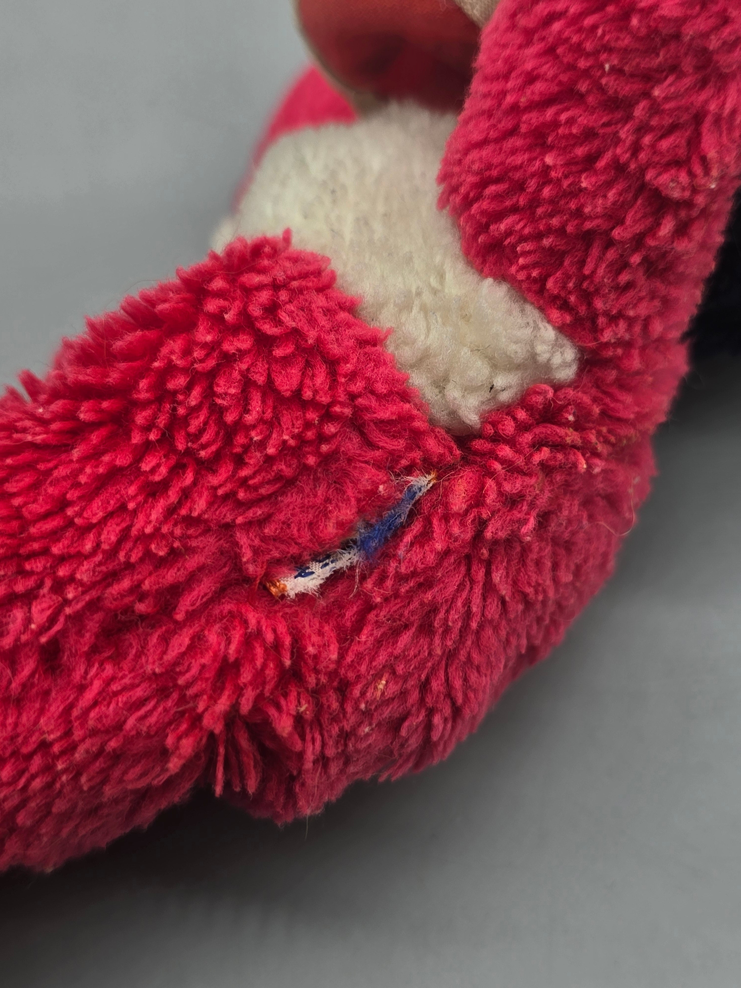 Vintage Mickey Mouse Plush Rubber Face Doll Red Pajamas Bib 1970s Toy 11" Parts/Repair