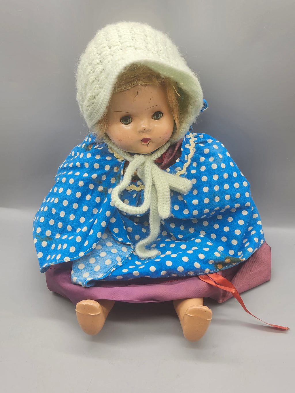 Vintage 1930s–40s Composition Sleep Eye Doll w/ Original Style Clothing