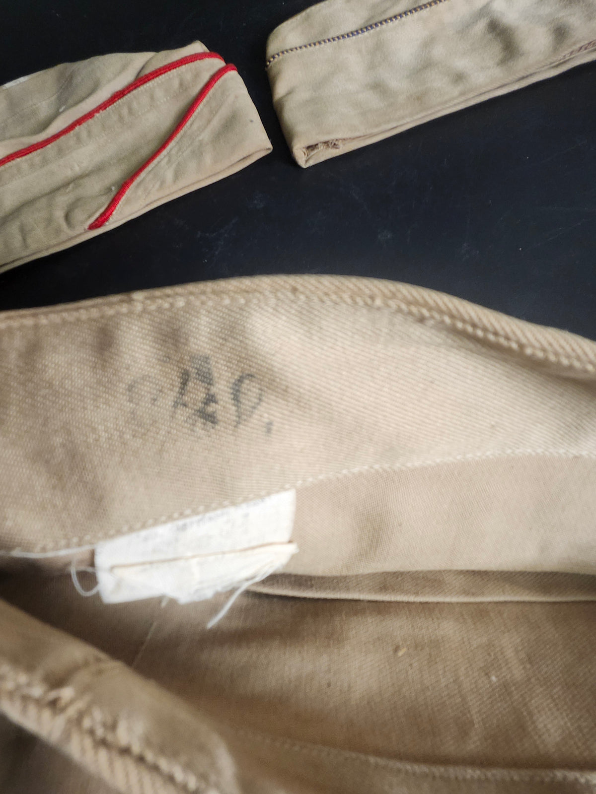 Vintage US Military Overseas Garrison Cap Lot of 4 Khaki Cotton WWII Korea Era
