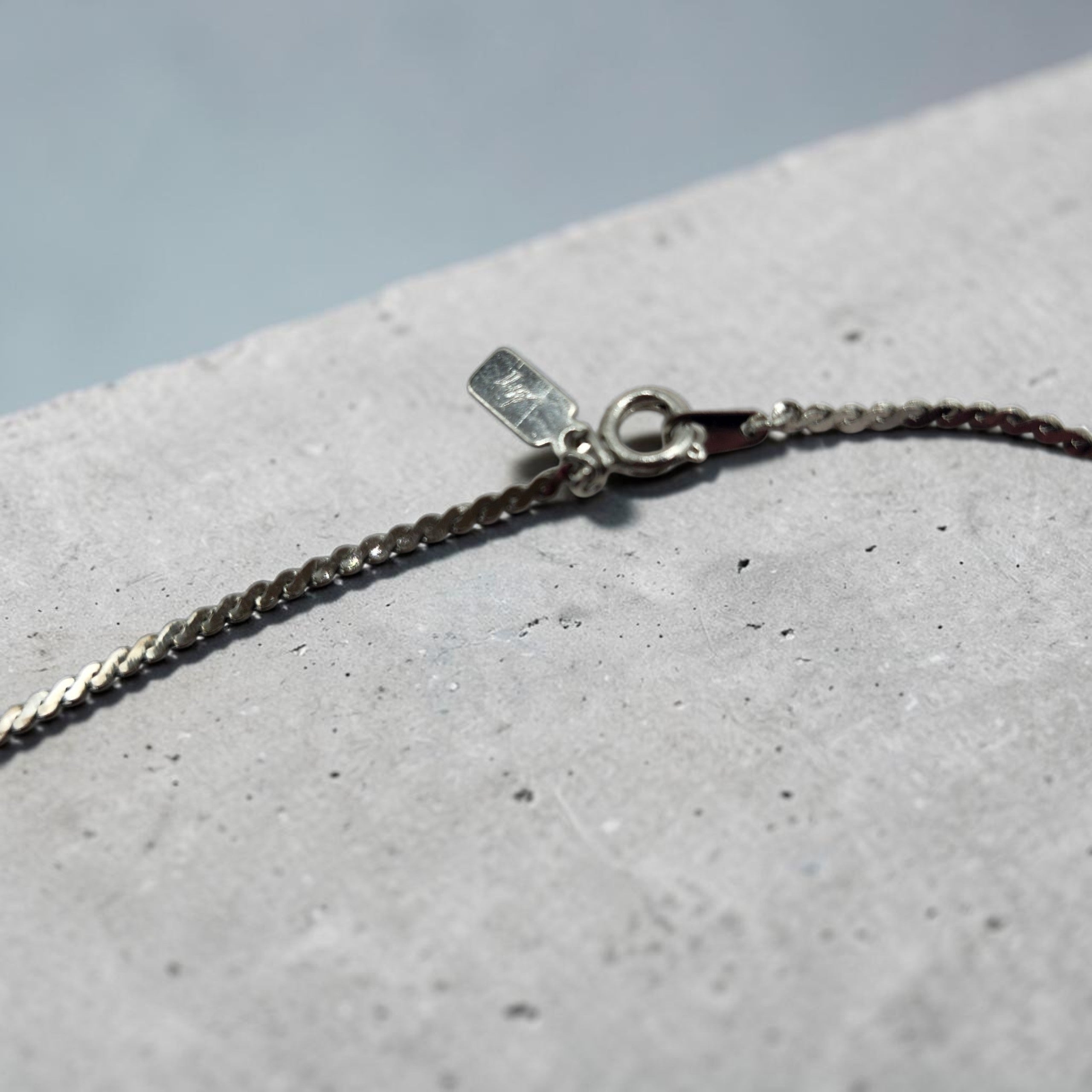 22" Silver Tone Flat Curb Chain Necklace Spring Ring Clasp Classic Unisex