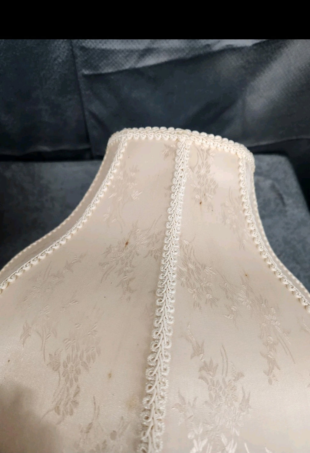 Vintage Victorian Style Lamp Shades Pair Floral Fringe Beaded Boudoir Cottage...
