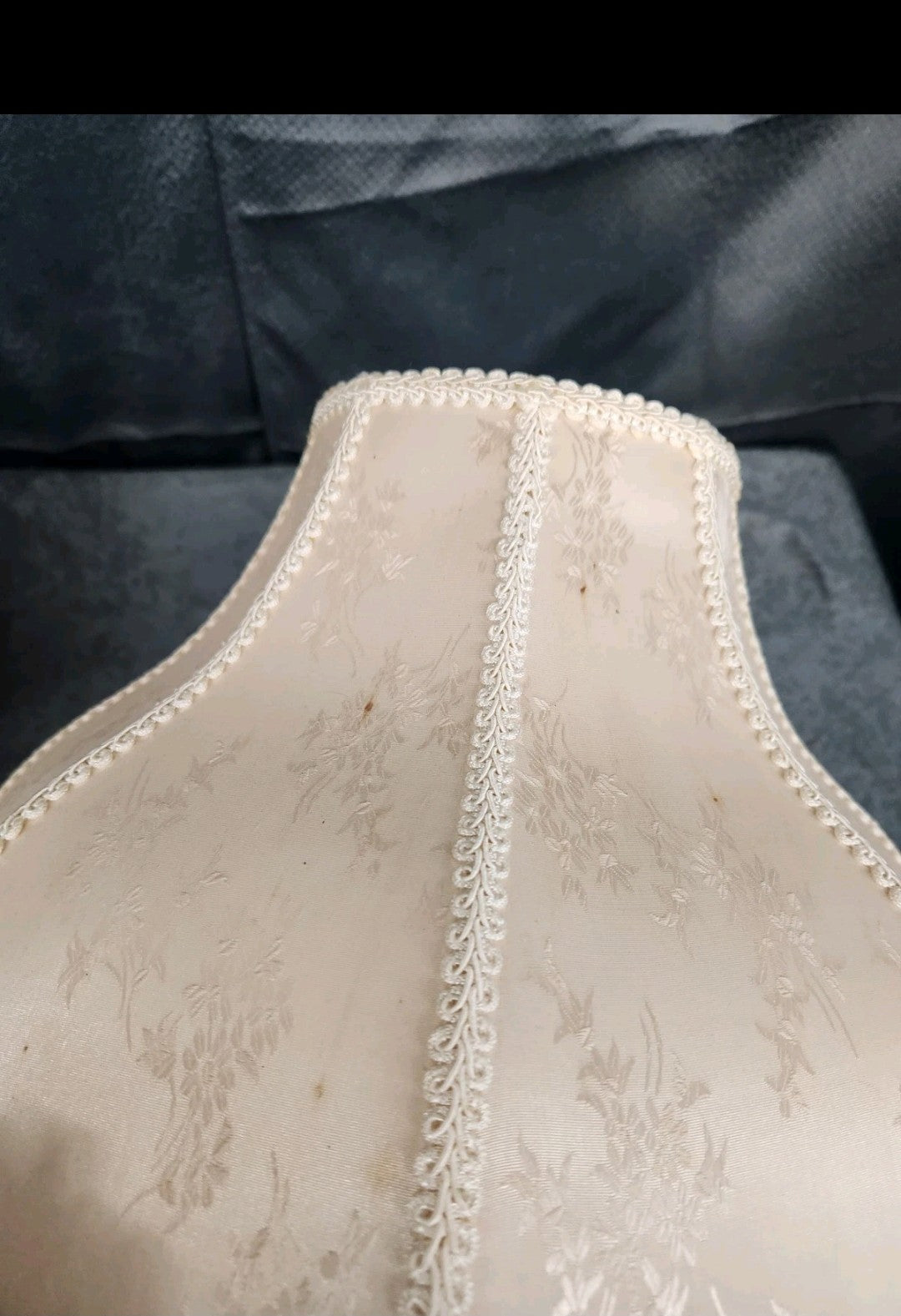 Vintage Victorian Style Lamp Shades Pair Floral Fringe Beaded Boudoir Cottage...