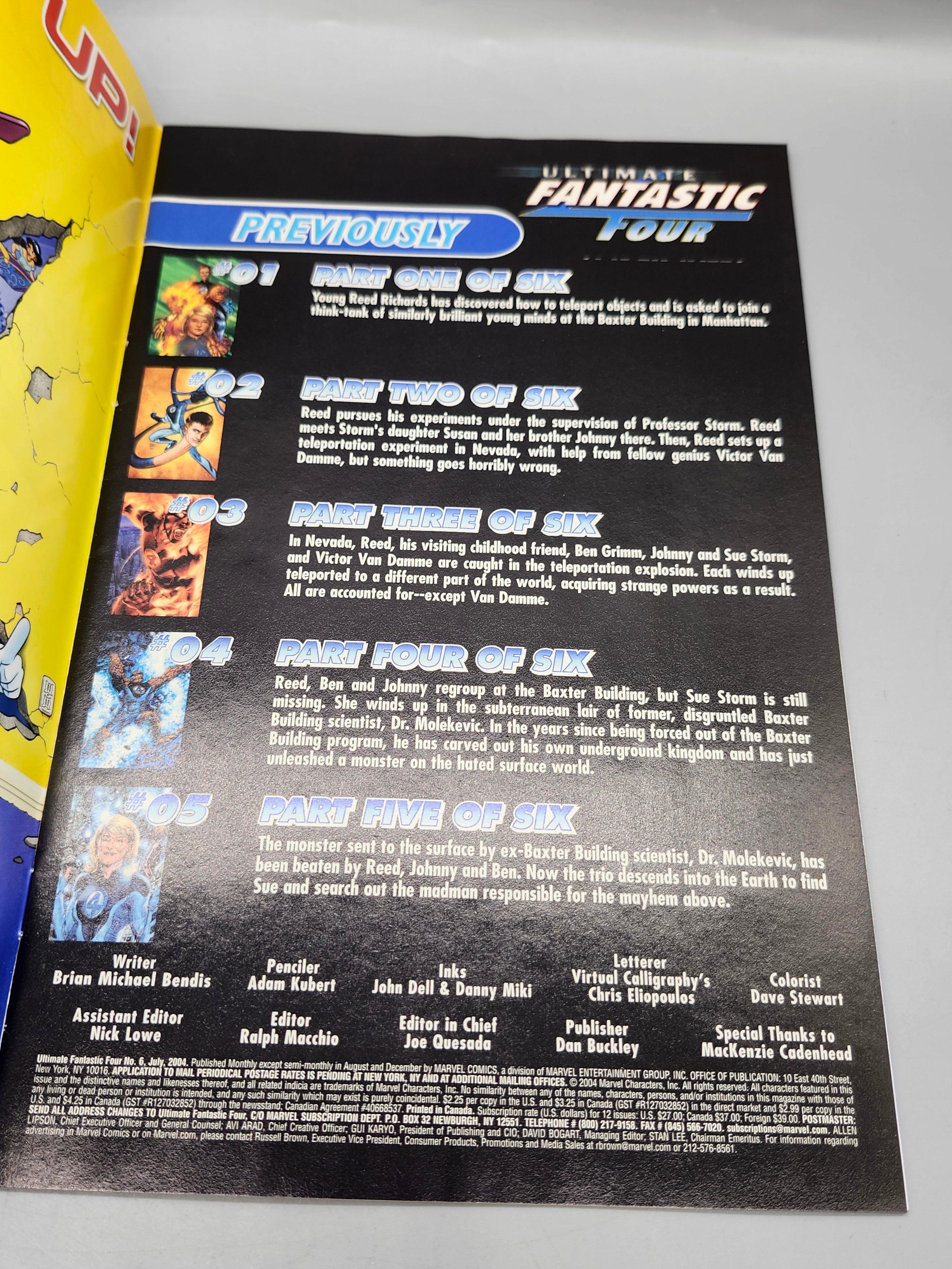 Ultimate Fantastic Four #6 (2004) Marvel Comics – Direct Edition