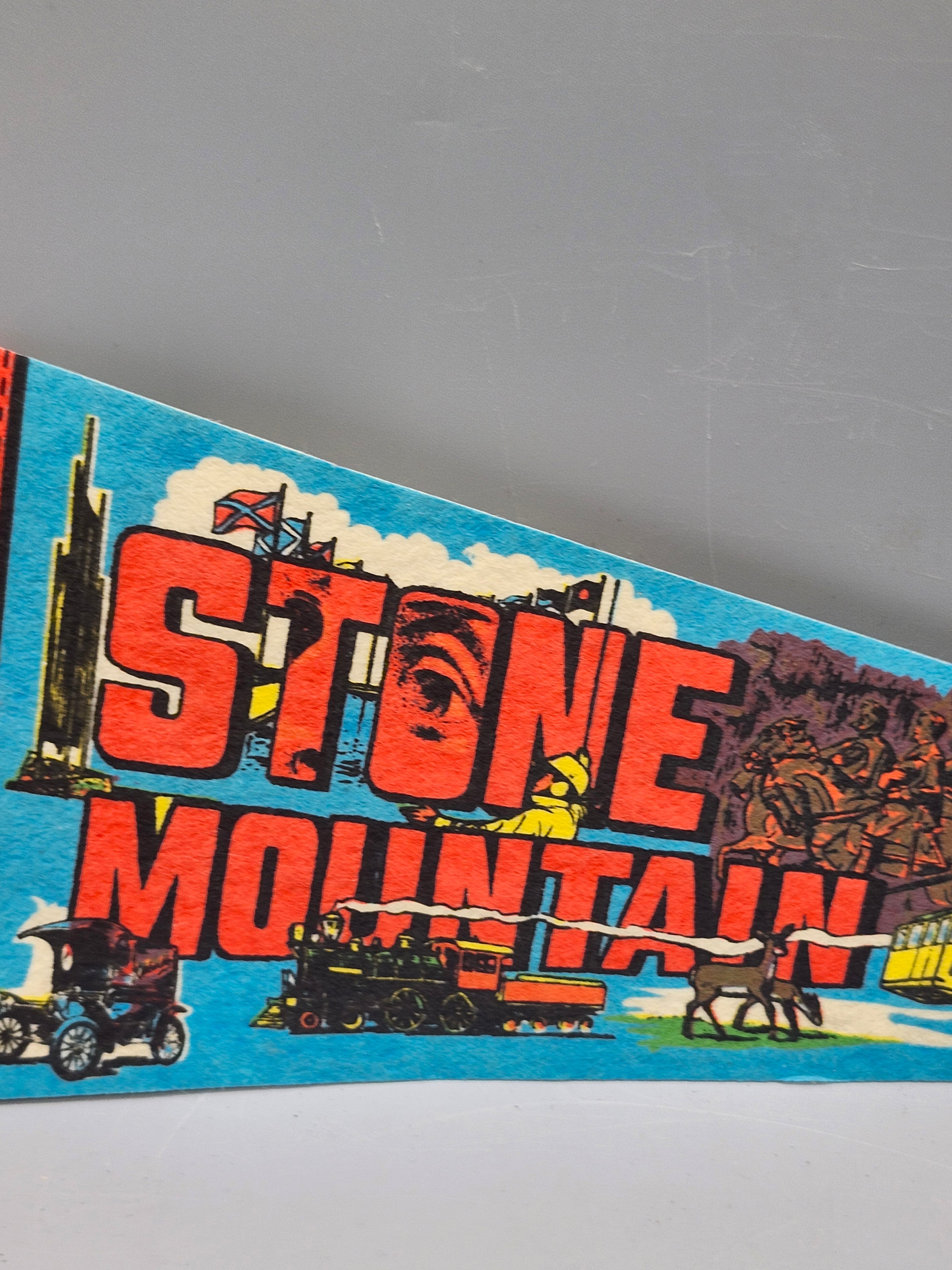 Vintage 1984 Stone Mountain Georgia Felt Pennant 14" Souvenir Banner