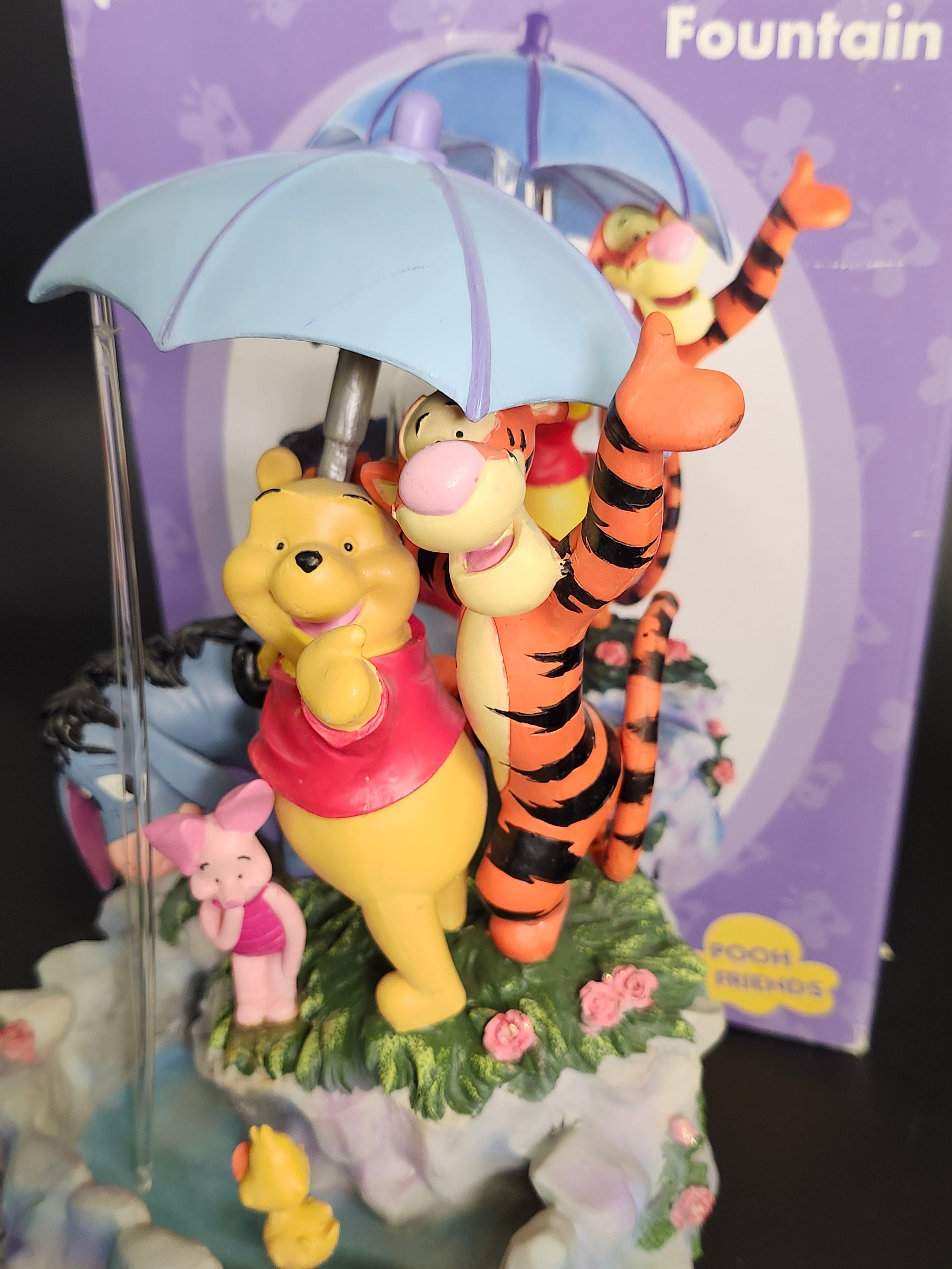 Disney Winnie the Pooh Musical Water Fountain Tigger Eeyore Piglet w/ Box