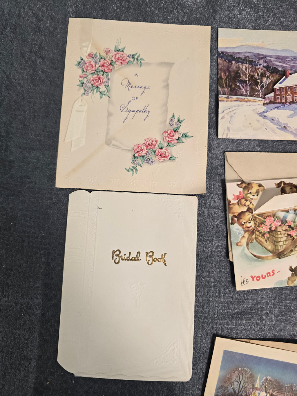 Vintage Handwritten Greeting Card Lot – 1940s–1960s Sympathy, Christmas, Bridal & Holiday Cards with Envelopes