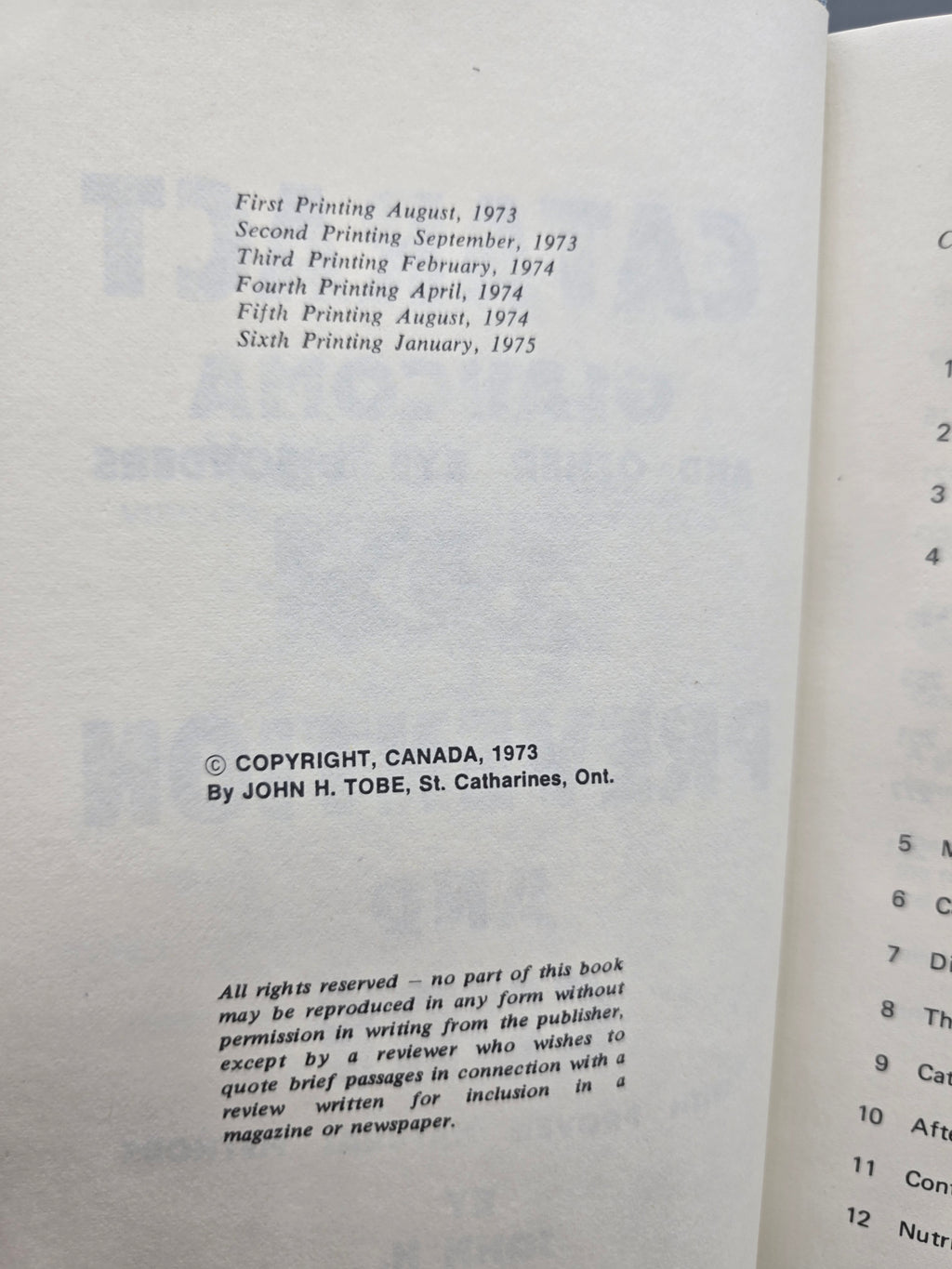 1975 Cataract Glaucoma & Eye Disorders John H. Tobe 6th Printing