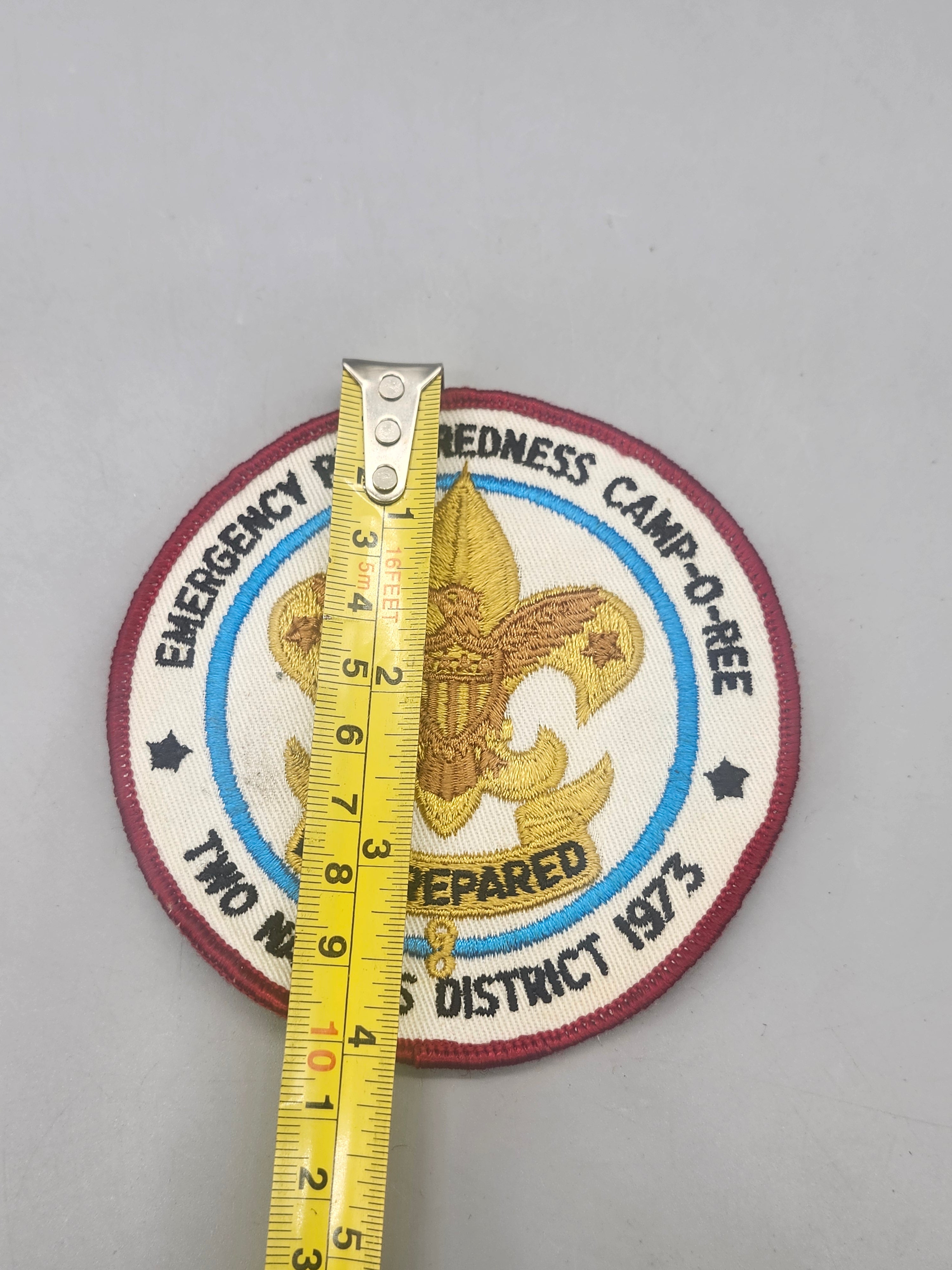 Vintage BSA Emergency Preparedness Camp-O-Ree 1973 Two Nations Patch 4"