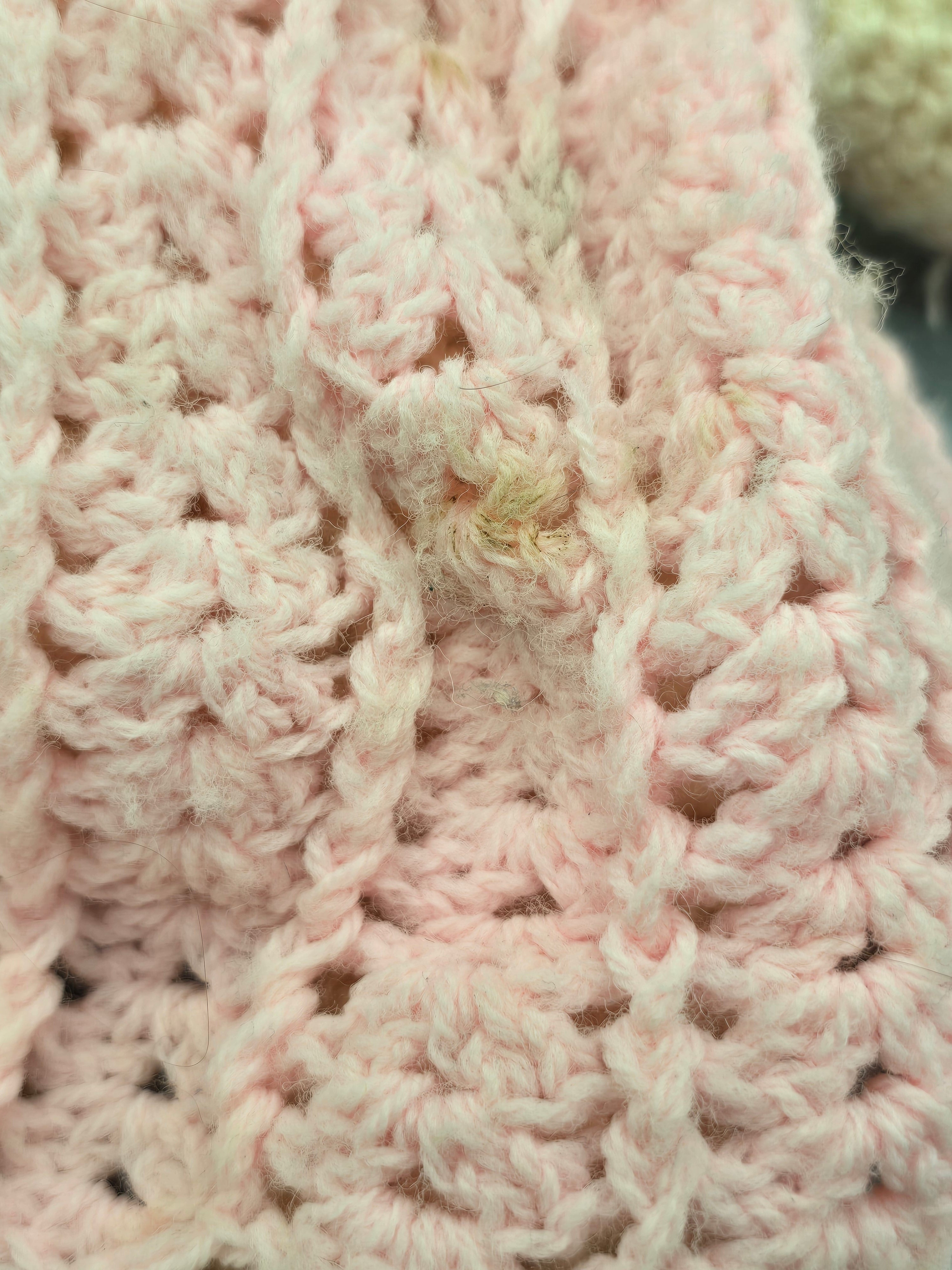 Handmade Crochet Pig Doll – Pink Dress – Blonde Yarn Hair – 17" Plush Collectible