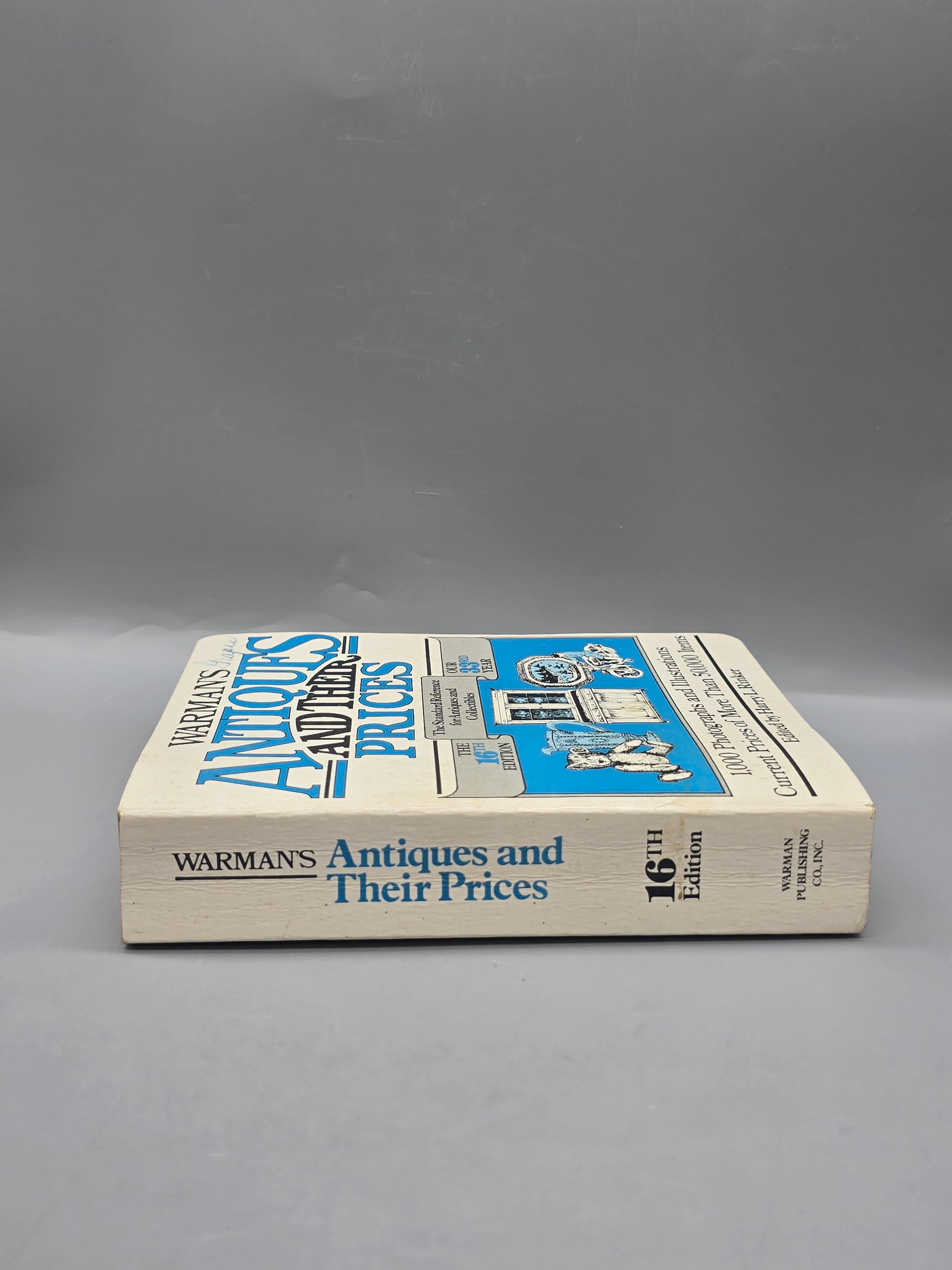 1982 Warman’s Antiques and Their Prices 16th Edition Harry L. Rinker
