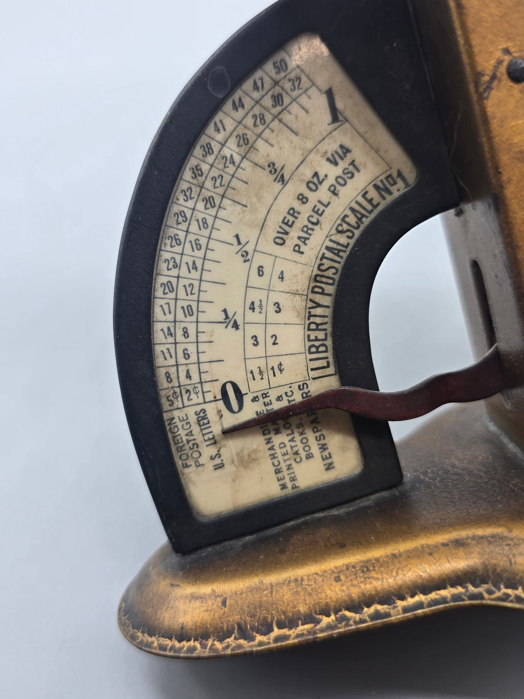 Vintage Liberty Postal Scale No. 1 Parcel Post Desktop Mail Scale Brass Tone