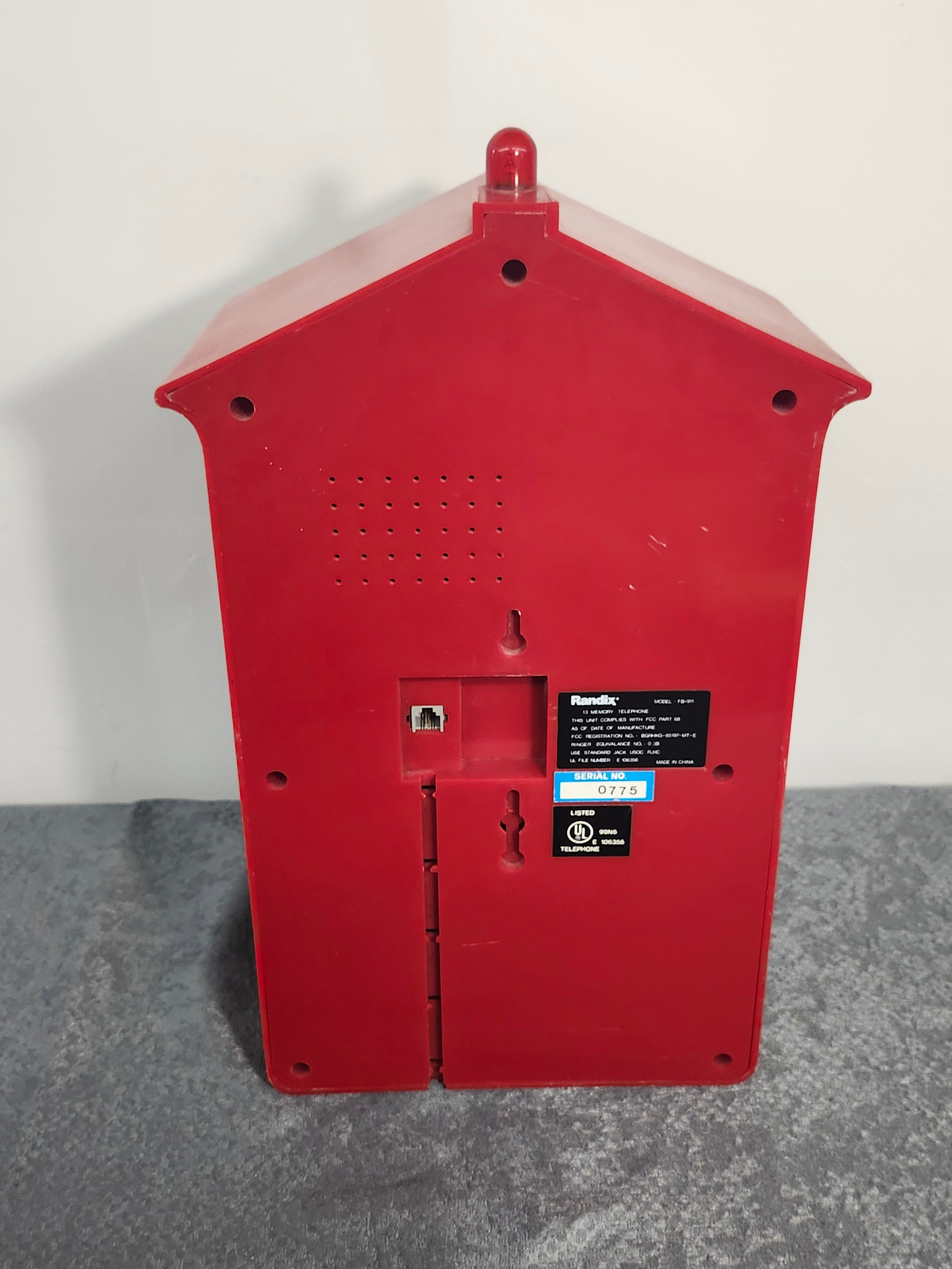 Randix FB-911 Emergency Fire Wall Telephone Phone Box Vintage Red untested