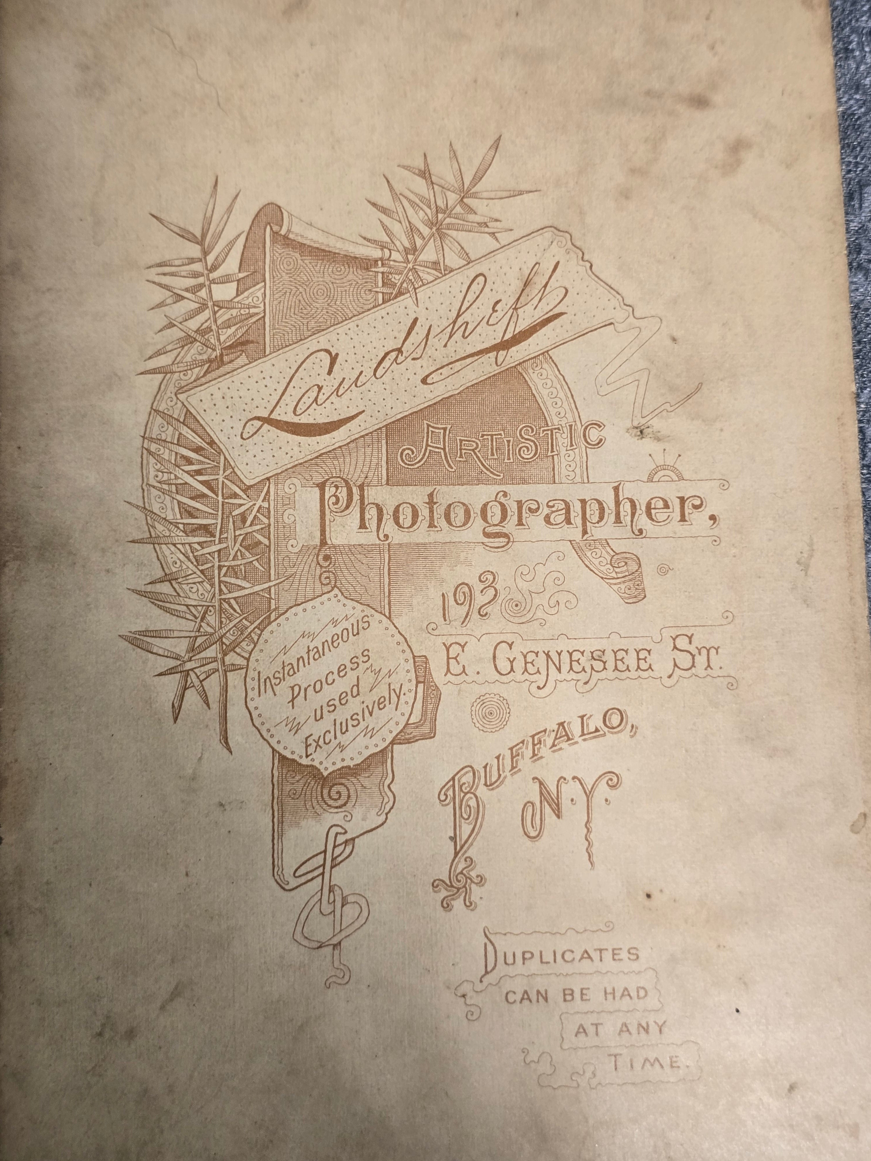 Lot of 6 Antique Victorian Cabinet Cards & Early Portrait Photographs c.1880s-1900s Buffalo NY