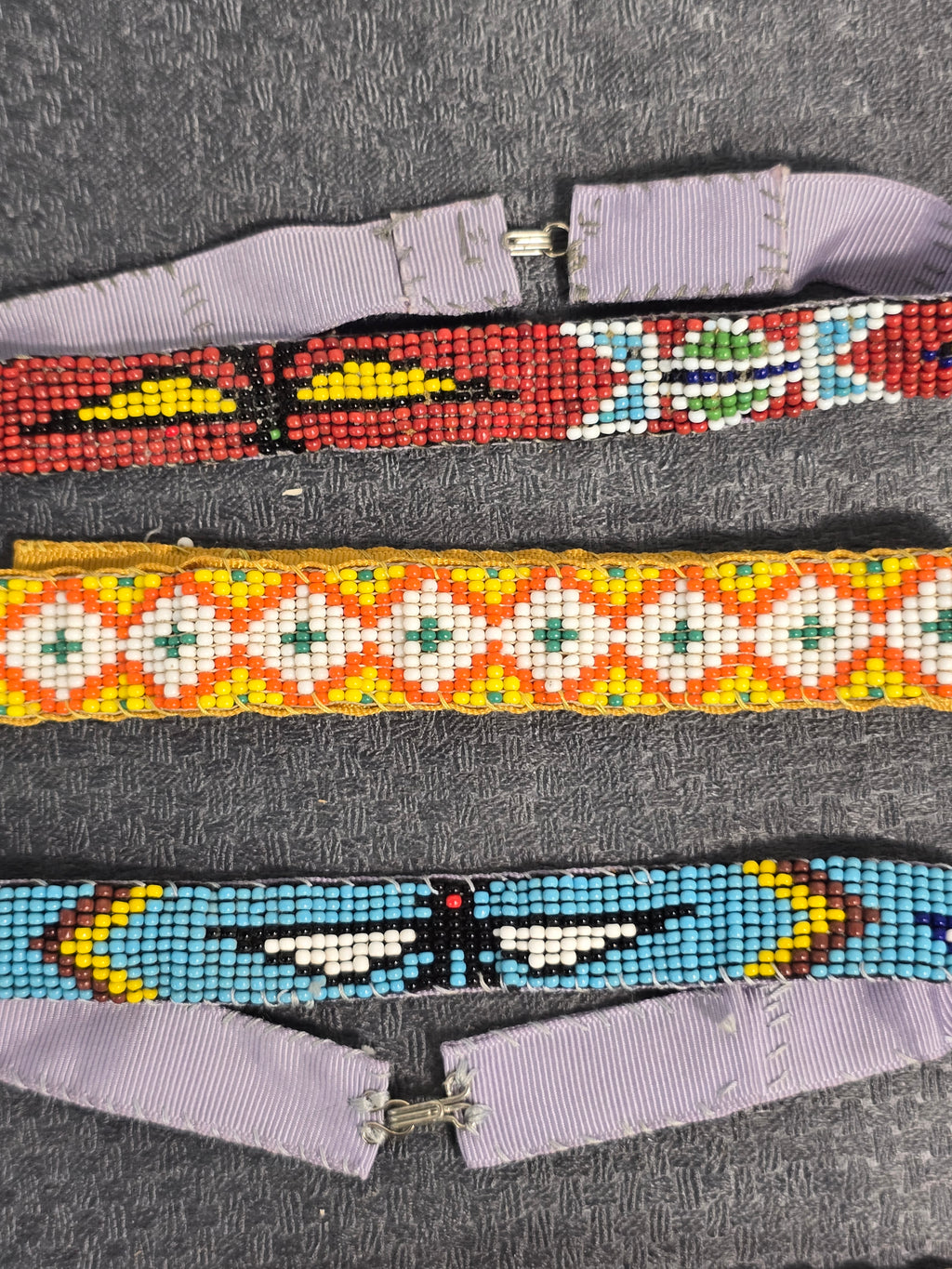 Lot of 4 Vintage Native American Style Beaded Bracelets & Wristbands Handmade