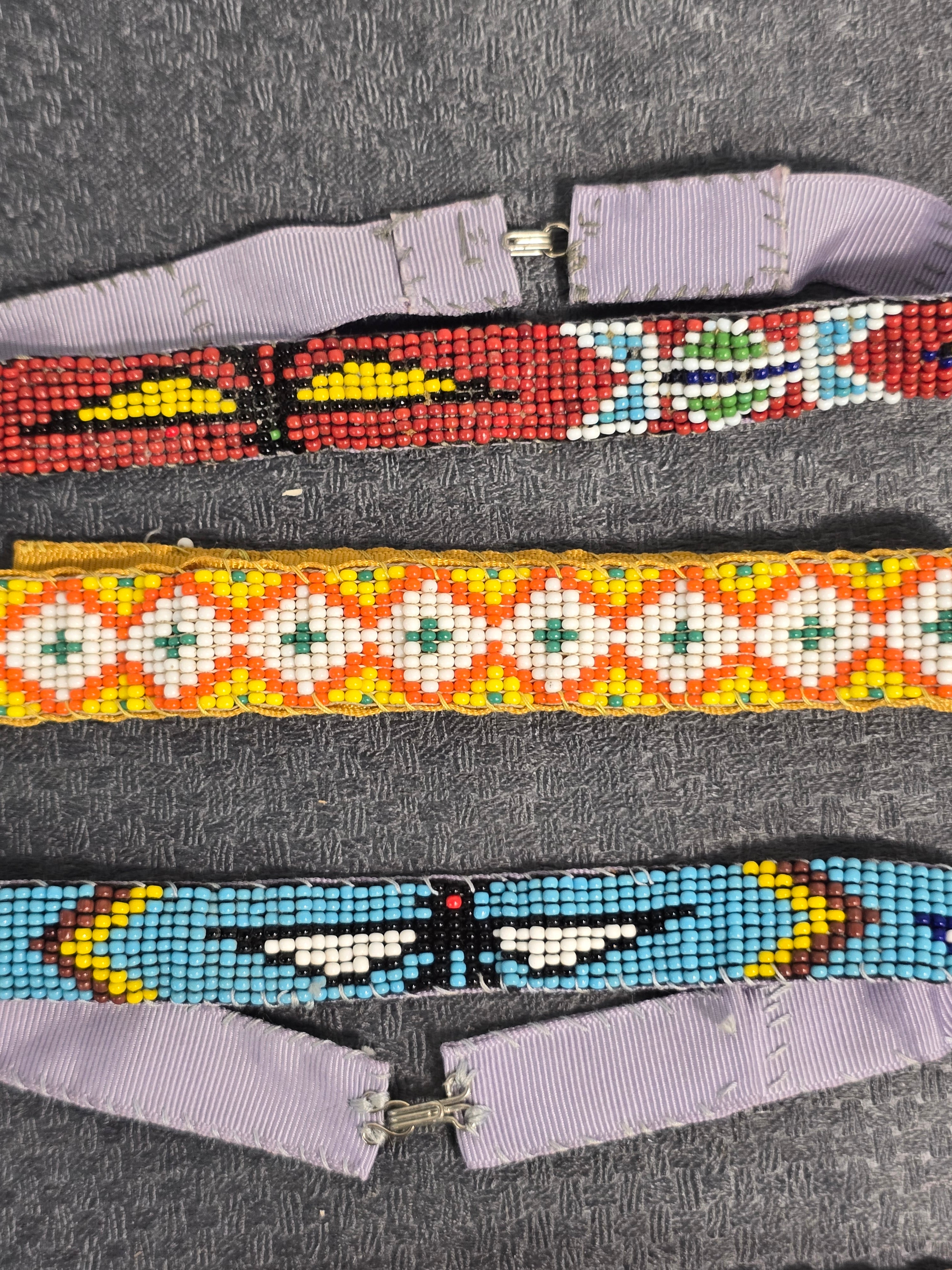 Lot of 4 Vintage Native American Style Beaded Bracelets & Wristbands Handmade