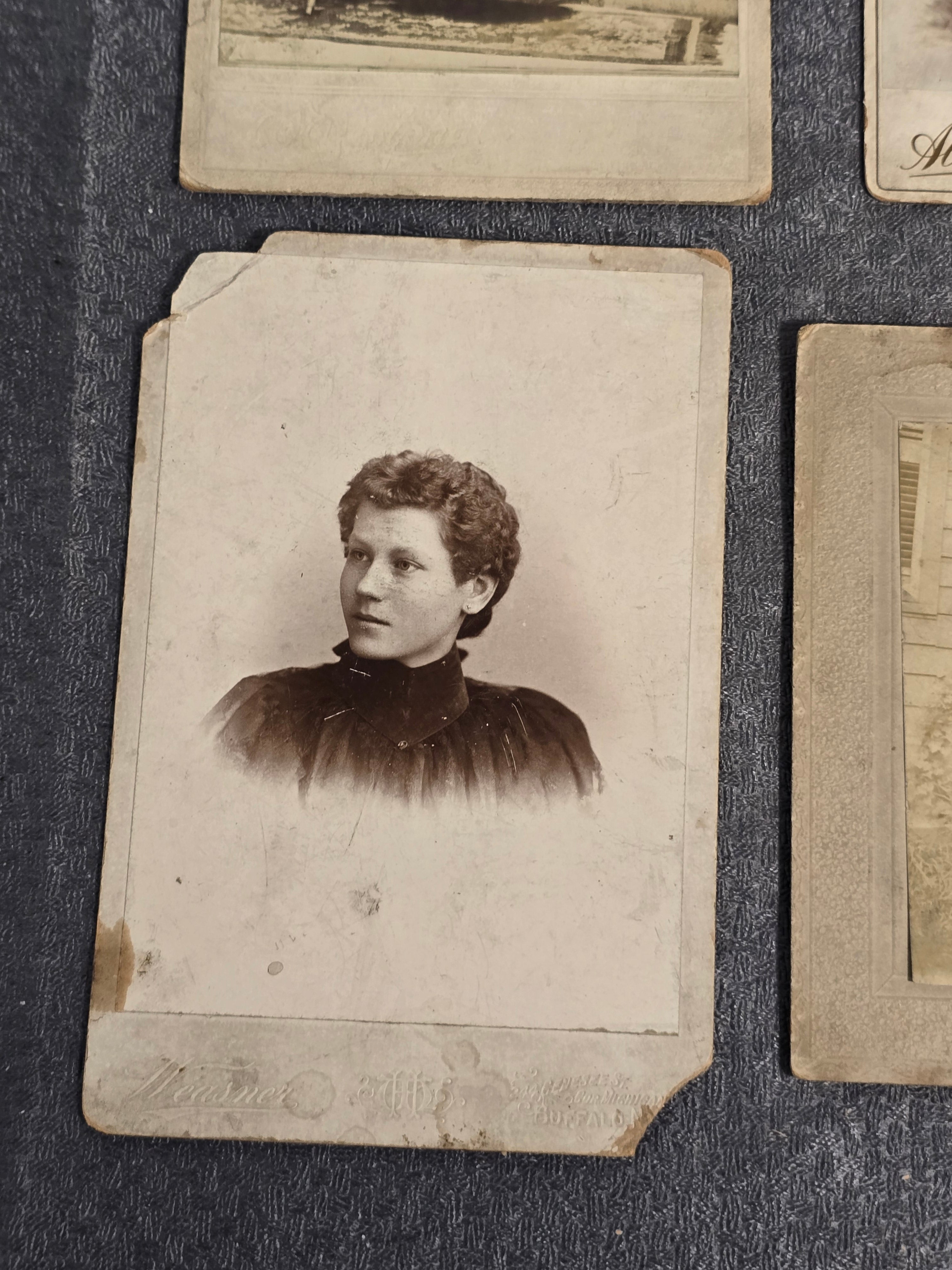 Lot of 6 Antique Victorian Cabinet Cards & Early Portrait Photographs c.1880s-1900s Buffalo NY