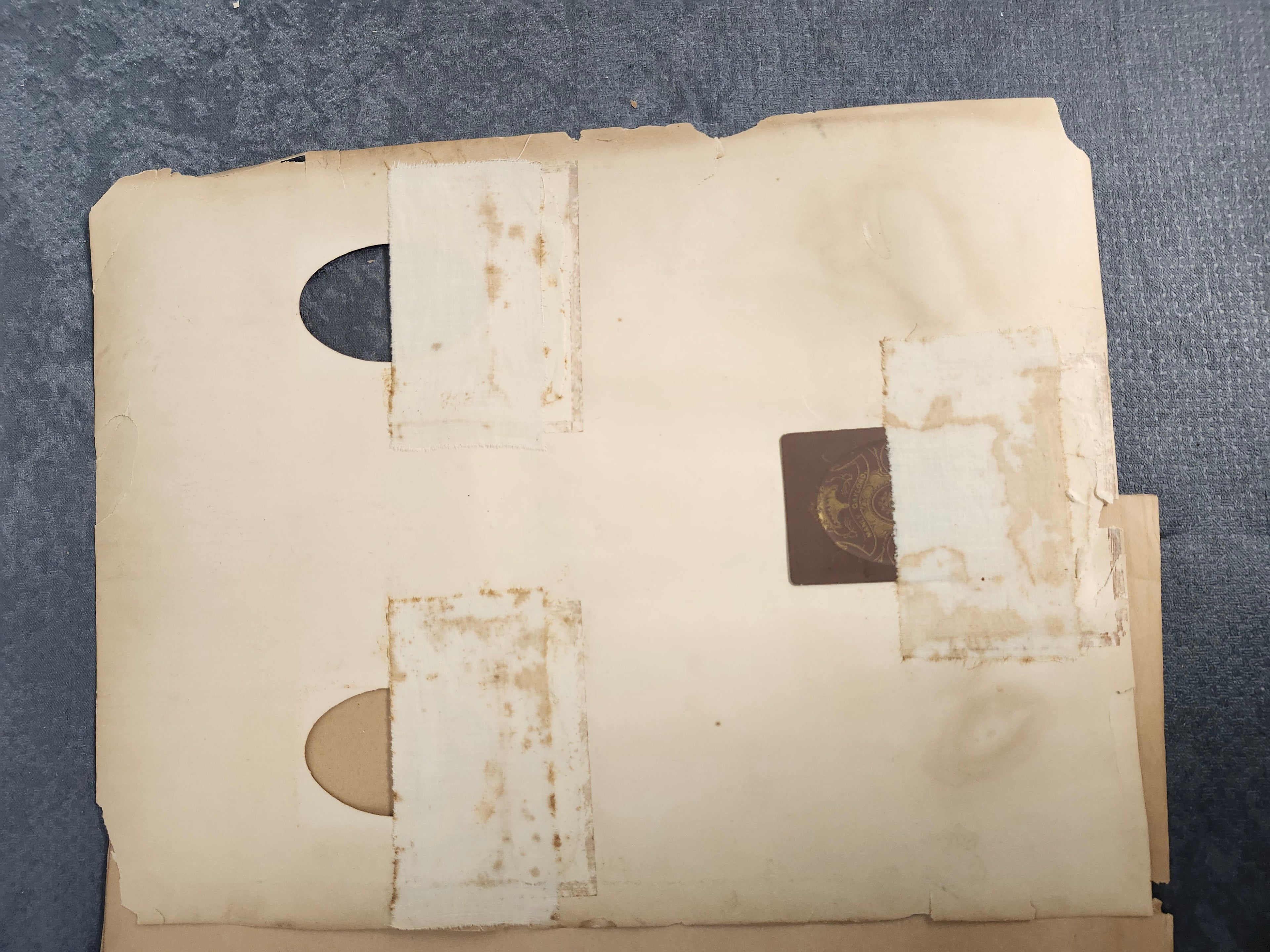 1879 Antique New York Marriage Certificate w Tintype Photo Ornate Document