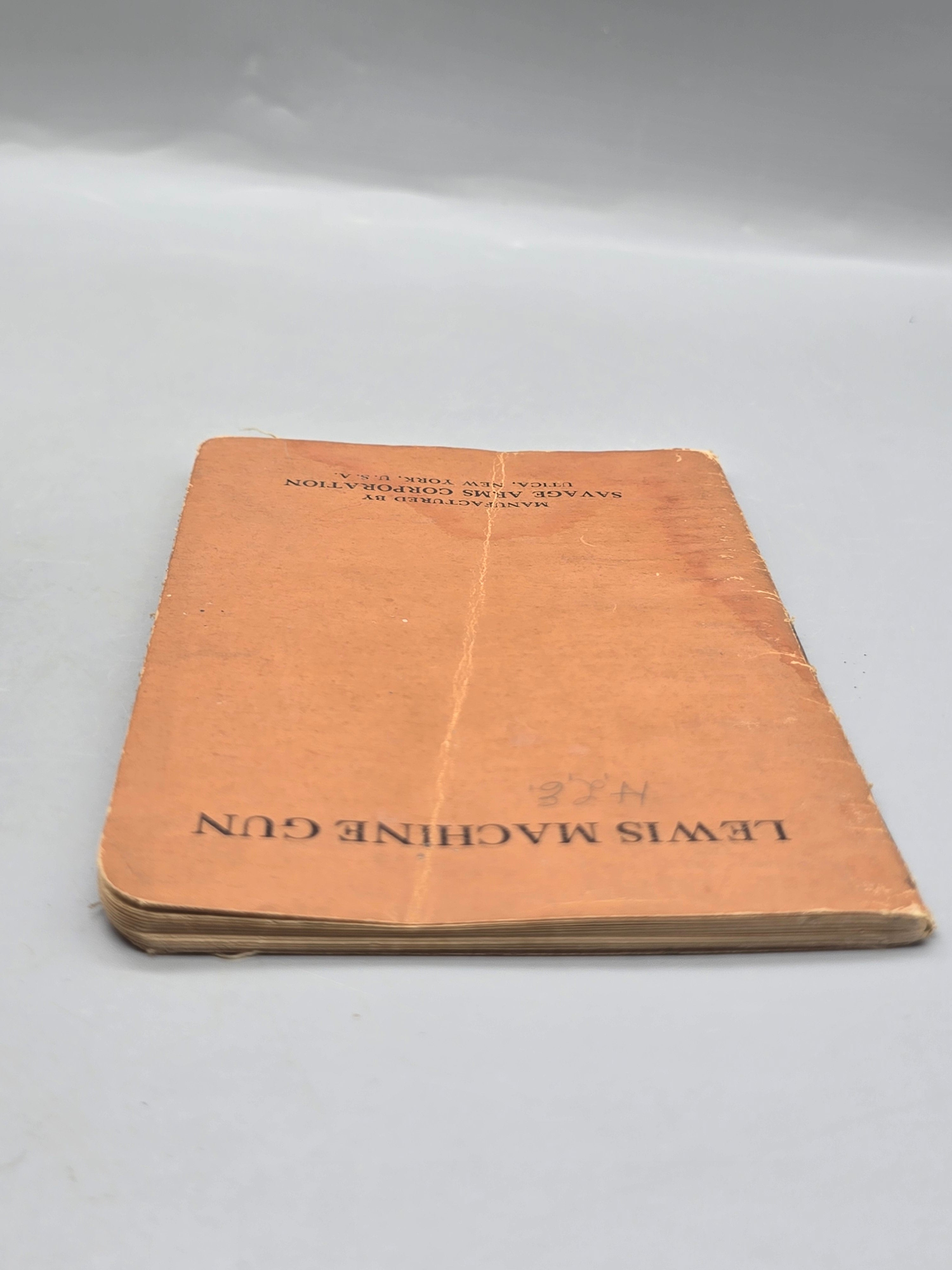 WWI Era 1917 Lewis Machine Gun Savage Arms Original Instruction Manual - Book