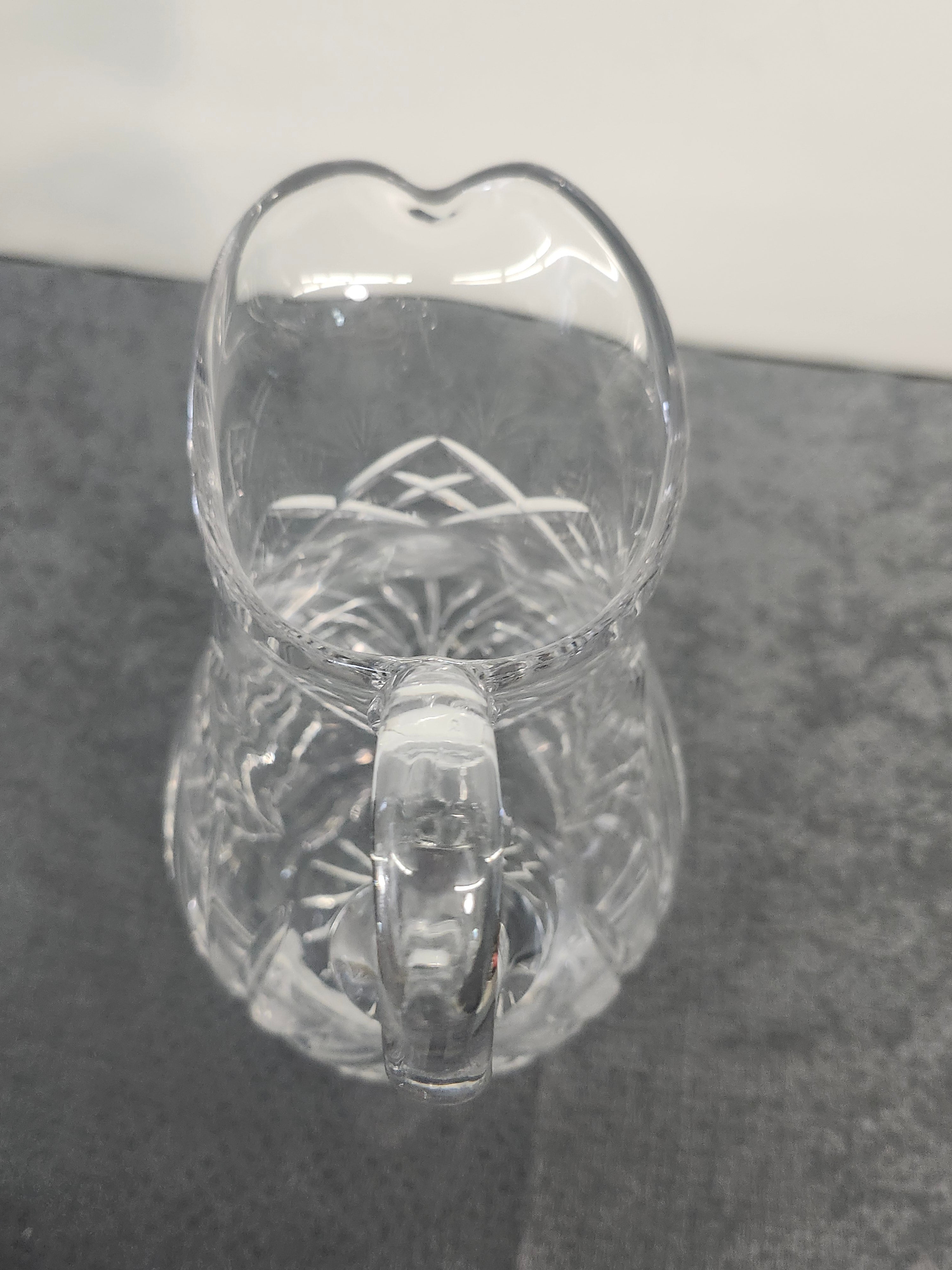 Vintage Cut Crystal Pitcher Etched Rose Floral Water Juice Vase 10"
