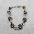 Chaps 16" Silver Tone & Tortoise Link Necklace Brown Acrylic Fashion Jewelry