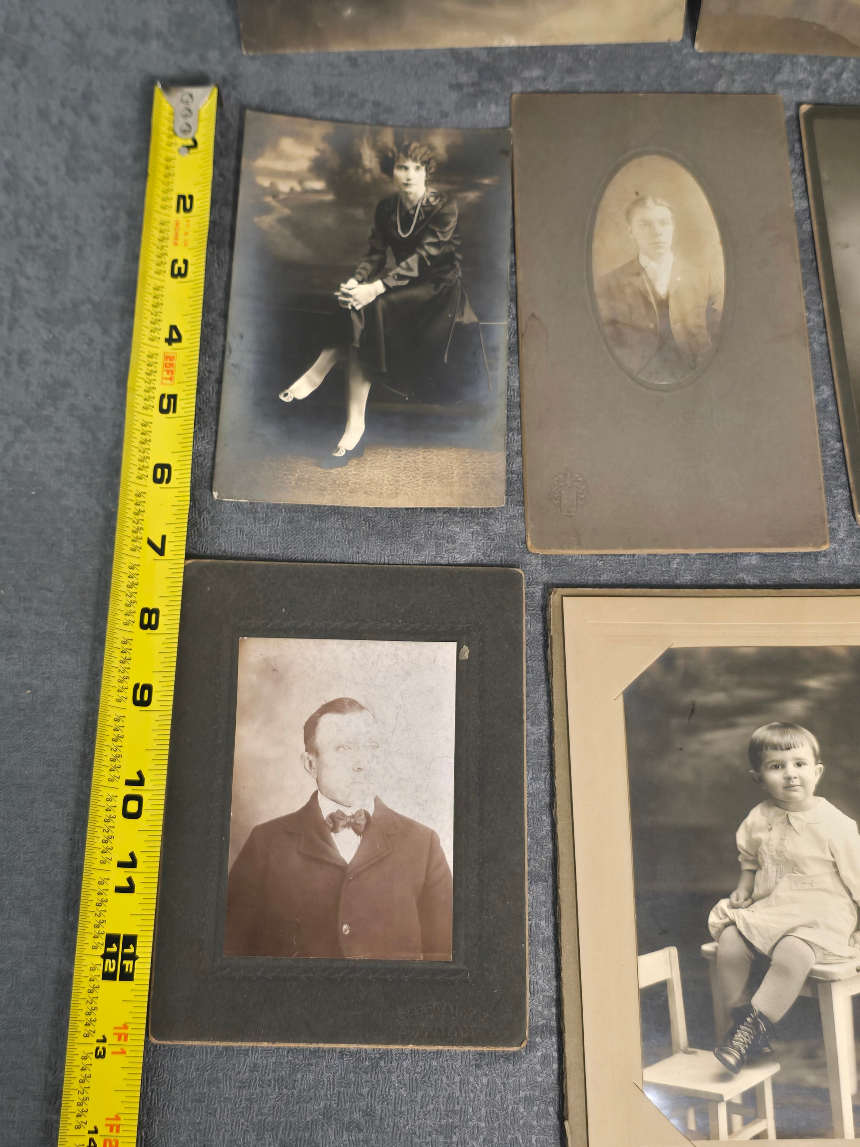 Lot of 7 Antique Cabinet Cards & Vintage Portrait Photographs Buffalo Foto Factory Buffalo NY Family Collection