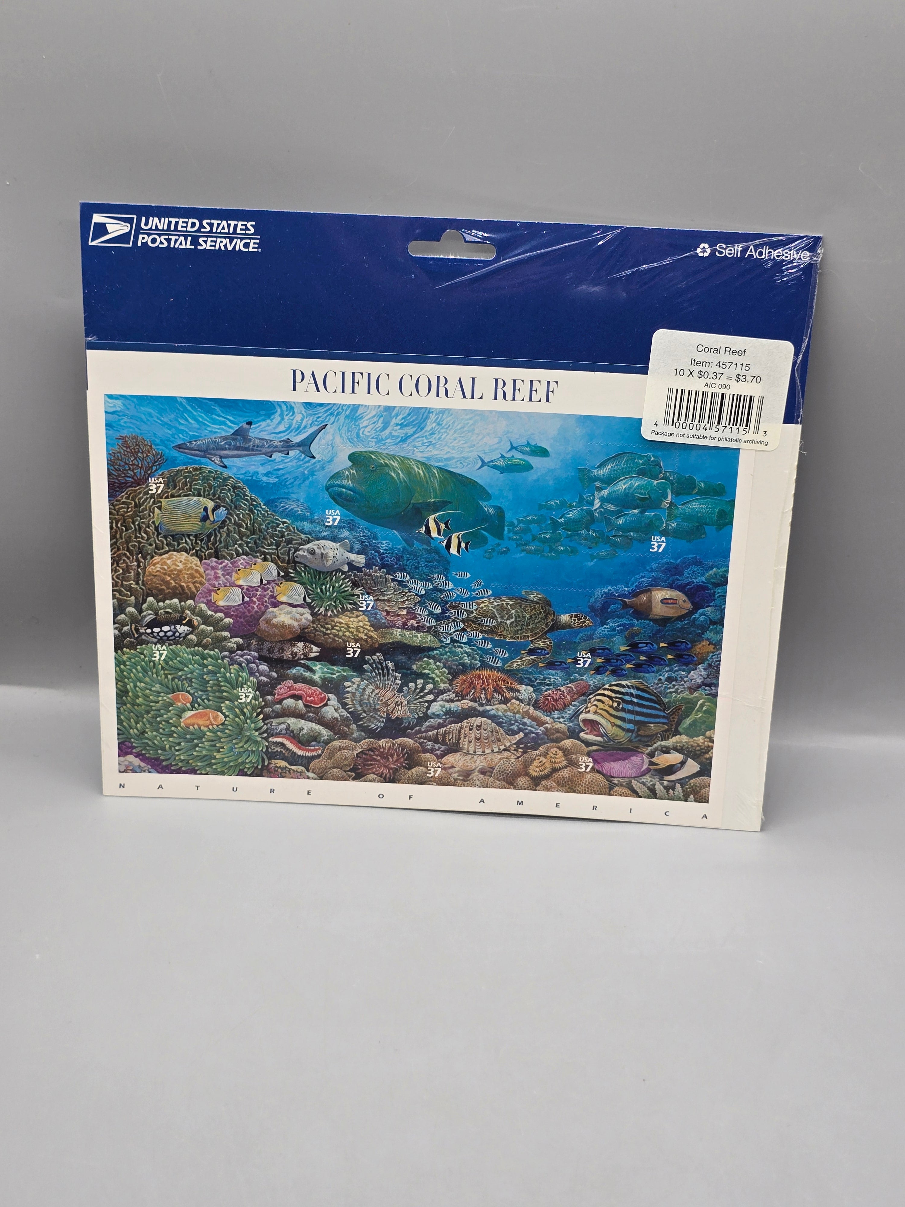 USPS Pacific Coral Reef 37¢ Nature of America Self-Adhesive Stamp Pane of 10 Sealed (2004)